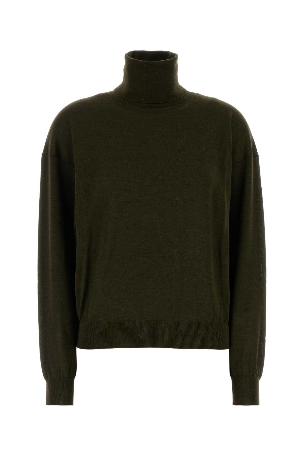 Saint Laurent Paris Olive Green Cashmere Blend Sweater Size XS / US 0-2 / IT 36-38 - 1 Thumbnail