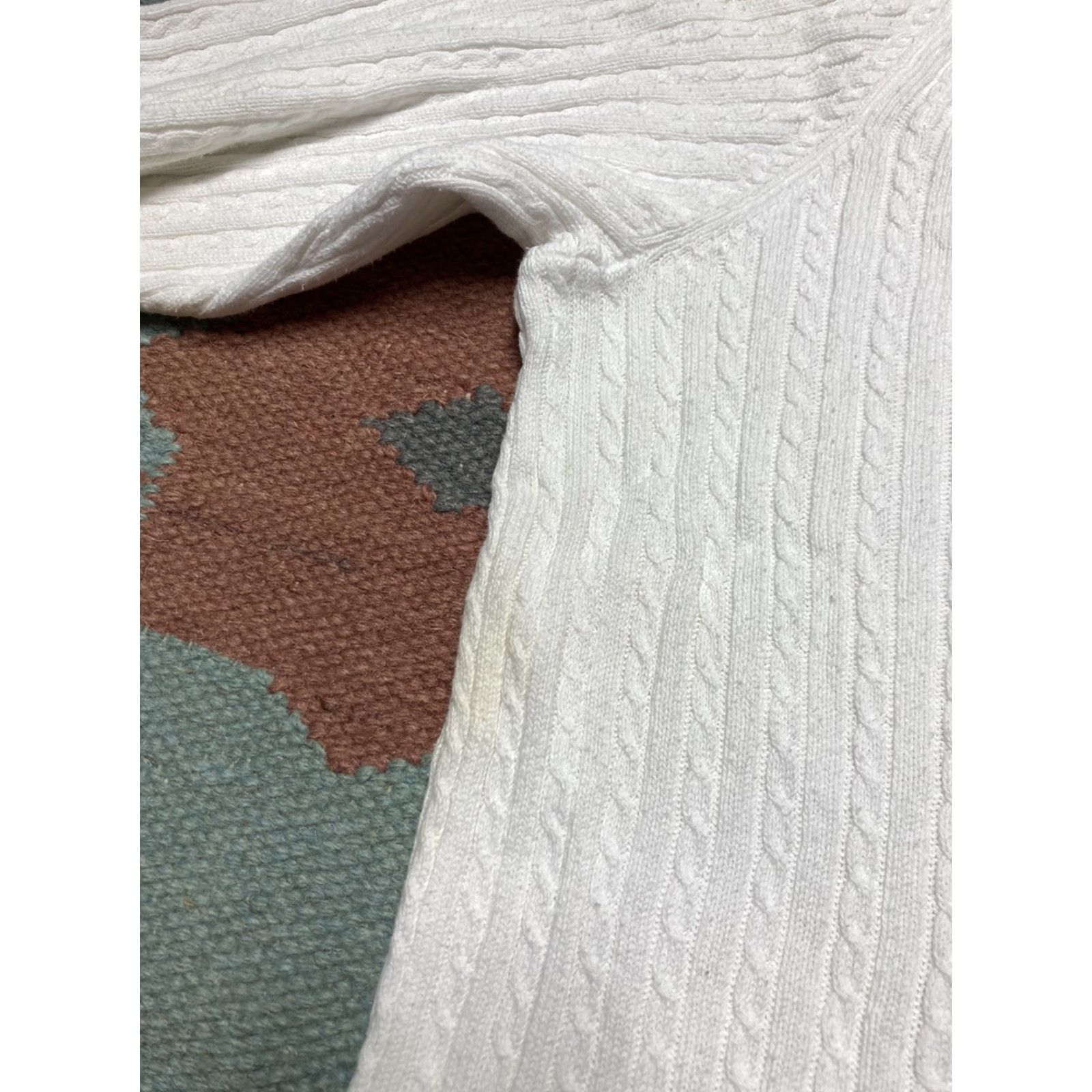 Ralph Lauren VINTAGE LRL Lauren Ralph Lauren Cable Knit Sweater Lightweight Cotton Women’s Large Shirt Pullover White Womens Size L / US 10 / IT 46 - 8 Thumbnail