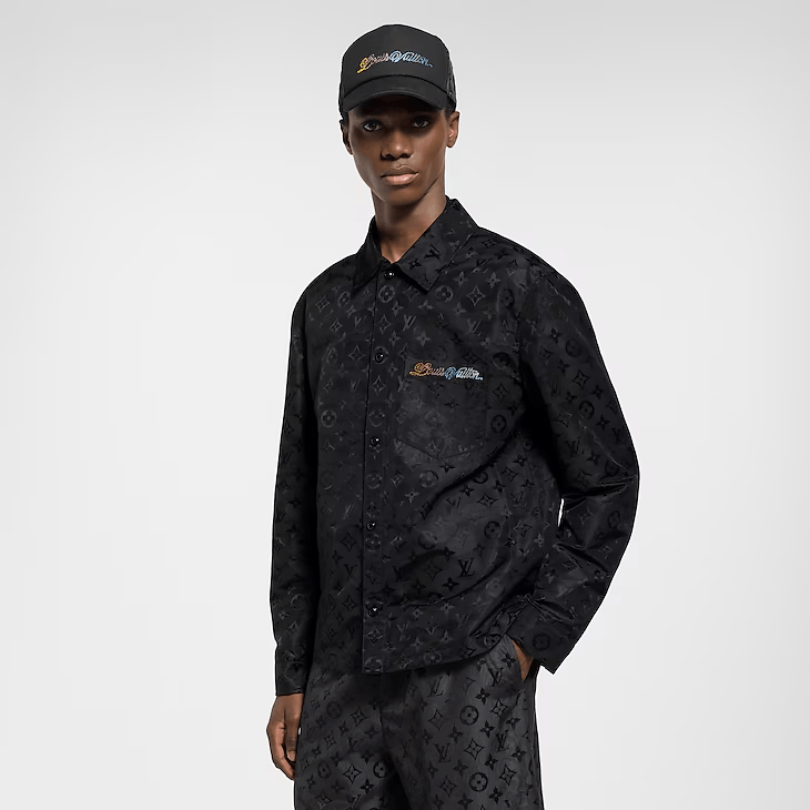 Louis Vuitton Monogram Moire Jacquard Silk Overshirt Size US L / EU 52-54 / 3 - 3 Thumbnail