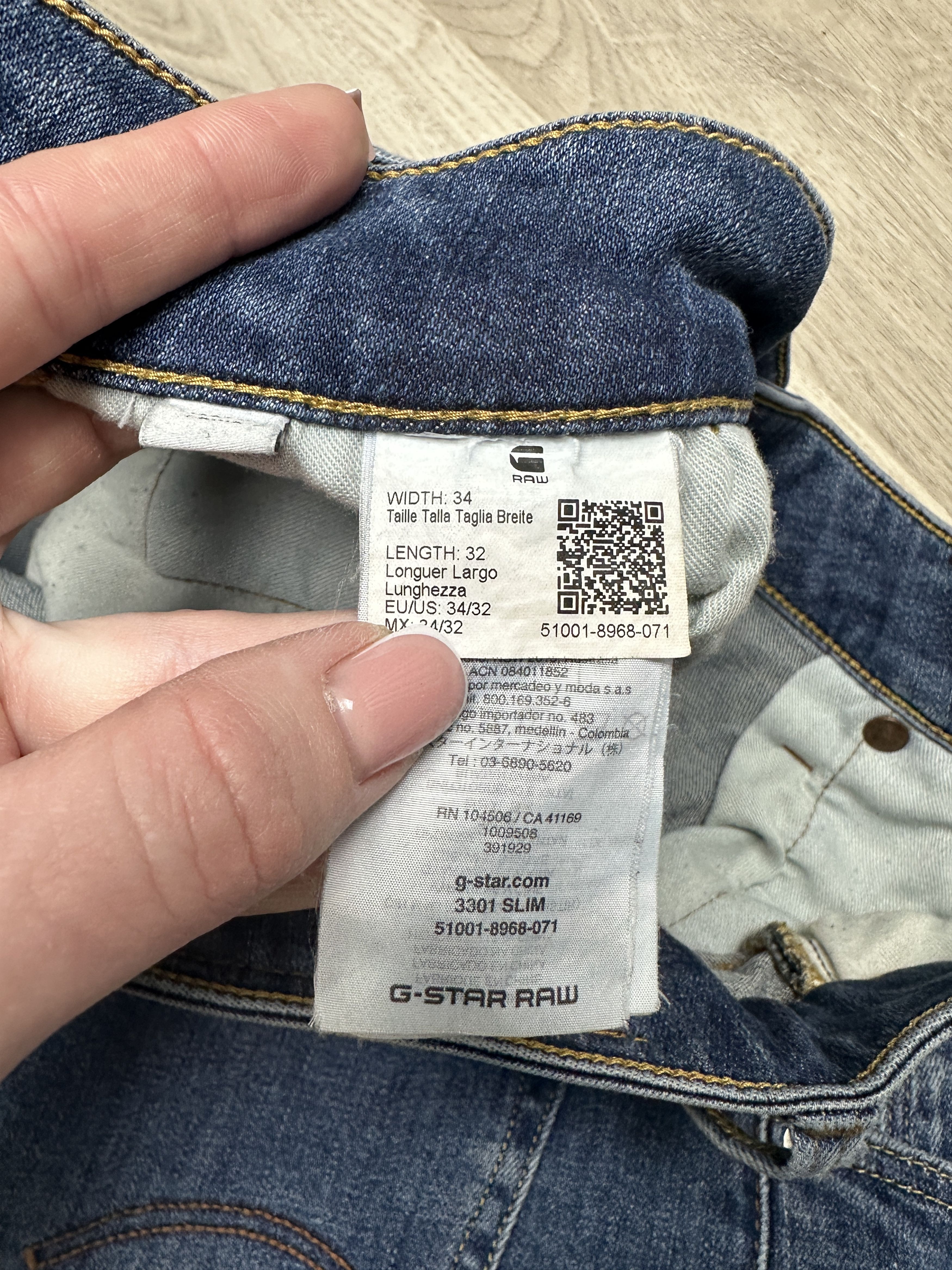 G-Star G Star Raw 3301 Slim Mens Denim Pants Jeans Size US 34 / EU 50 - 4 Thumbnail