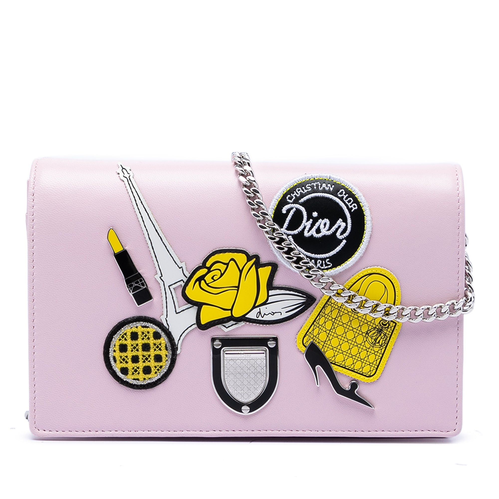 Dior Leather Patch Embroidered Diorama Wallet On Chain Size ONE SIZE - 1 Thumbnail