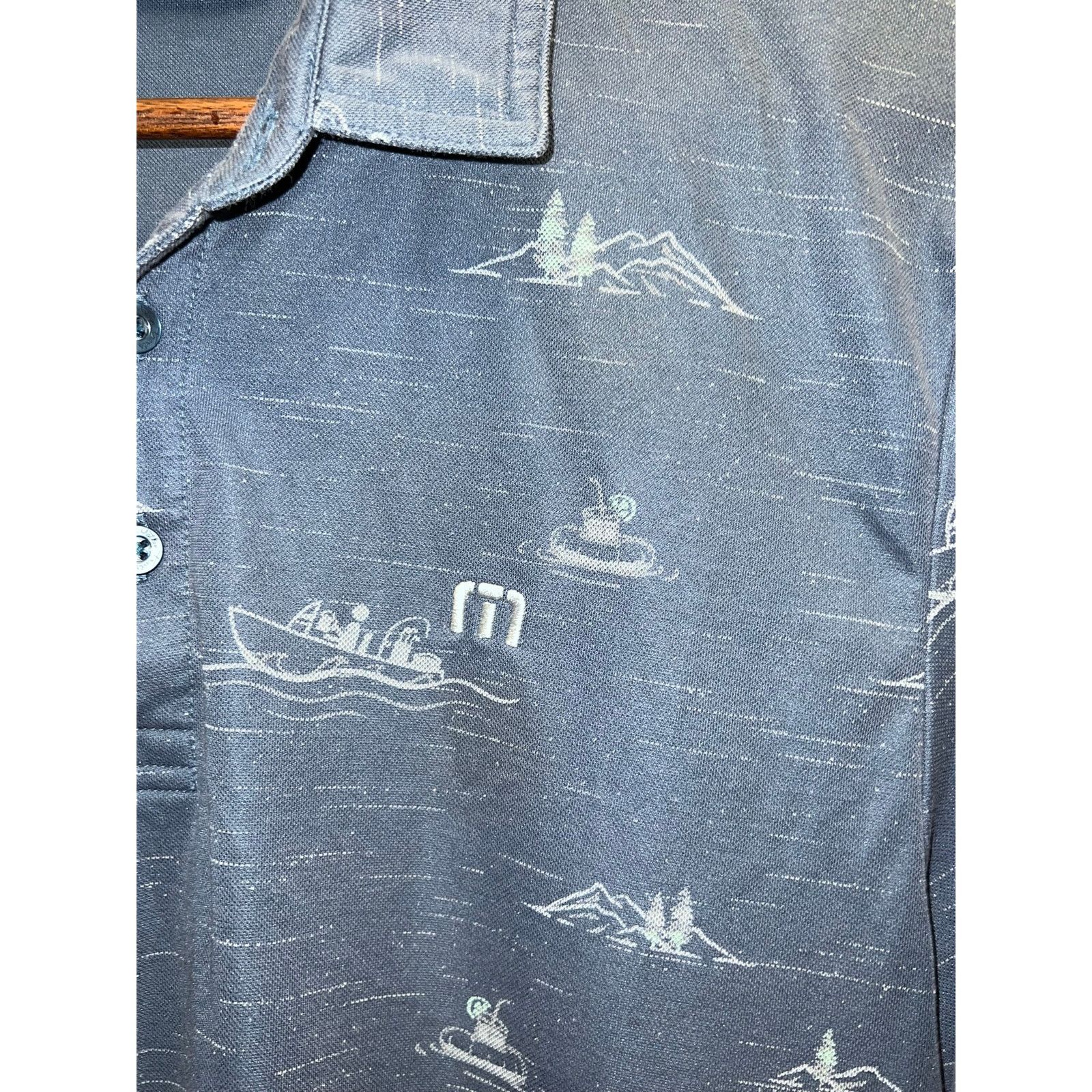 TravisMathew Travis Matthew Polo Shirt AOP Golf Forest Mountain Golfing M Size US M / EU 48-50 / 2 - 4 Thumbnail