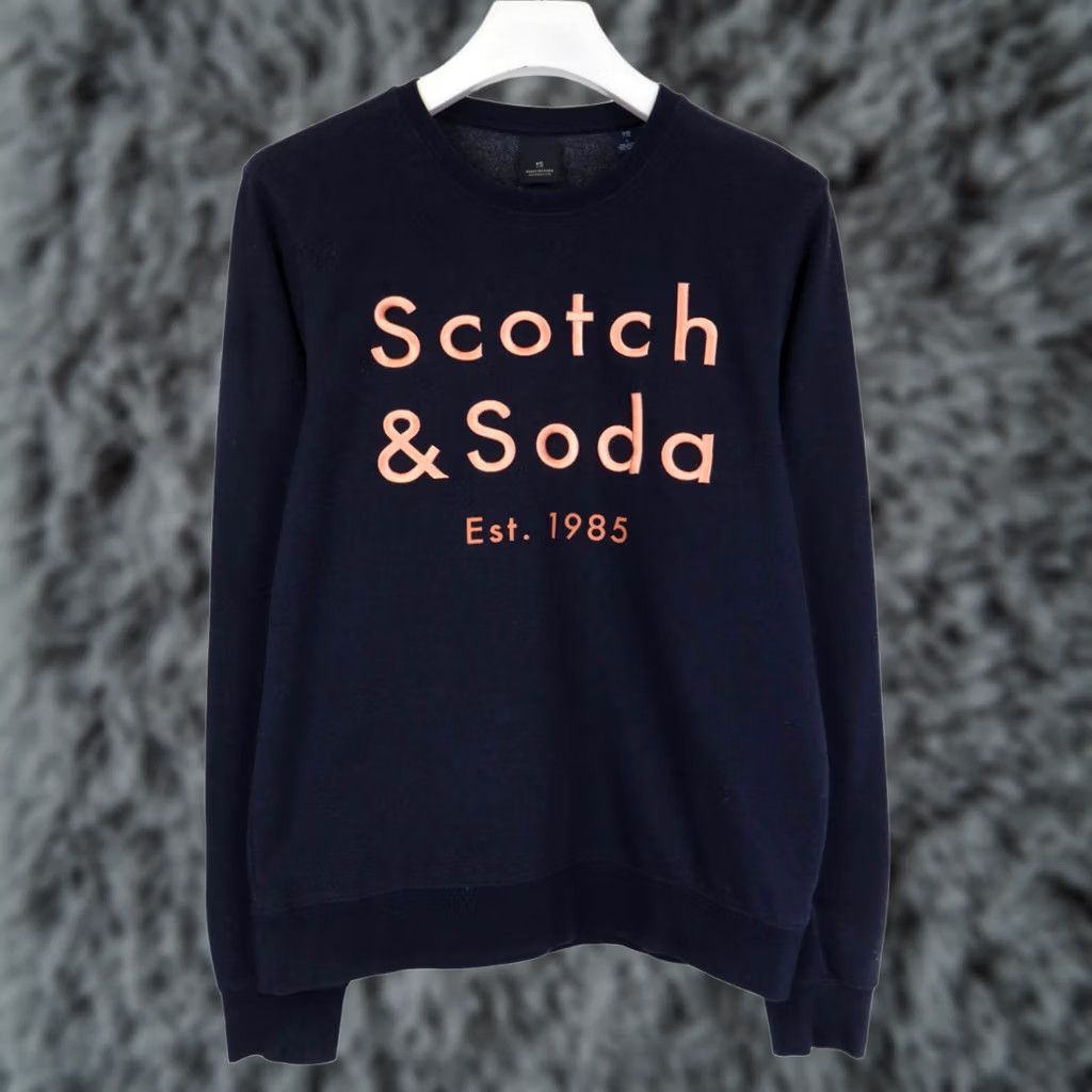 Scotch & Soda SCOTCH & SODA Sweatshirt Logo Blue Round Neck Pullover MEN Large Size US L / EU 52-54 / 3 - 1 Thumbnail