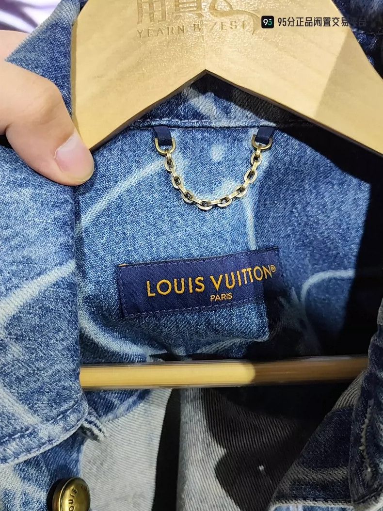 Louis Vuitton Louis Vuitton SS24 Logo Printed Lapel Single Breasted Deni Size US XS / EU 42 / 0 - 3 Thumbnail