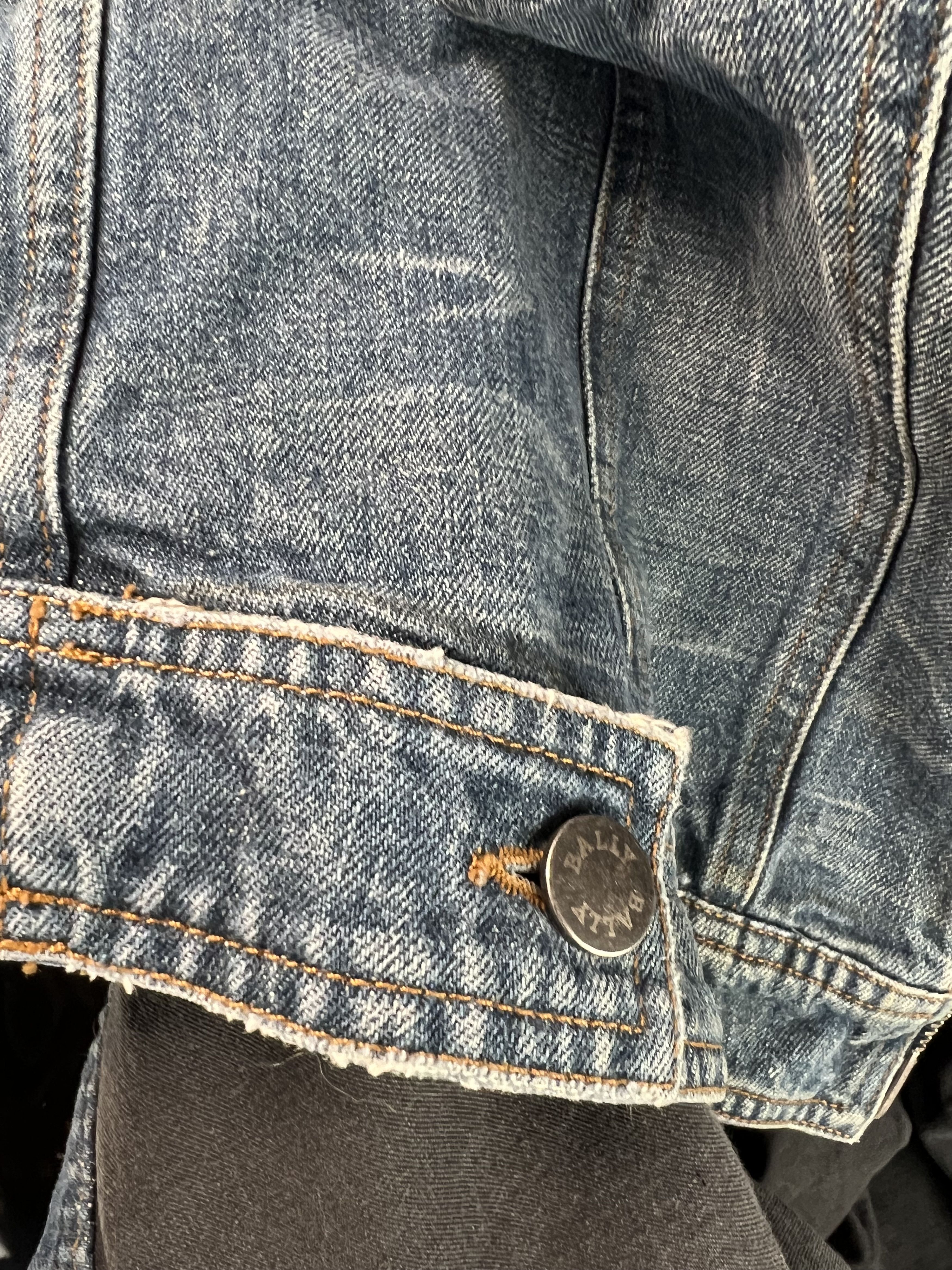 Bally Bally Rare Vtg Full Zip Distressed Denim Biker Jacket M/L Size US L / EU 52-54 / 3 - 15 Thumbnail