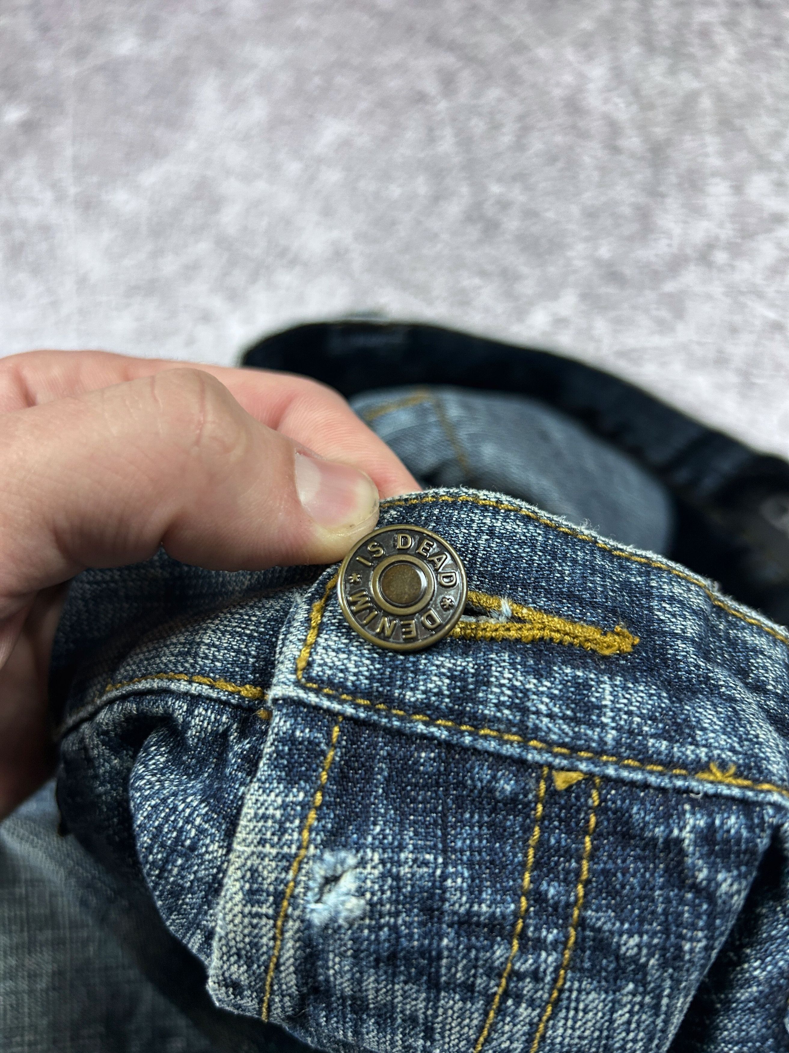 Designer VTG FLARED RICK OWENS STYLE STONE WASHED JEANS 90S Size US 30 / EU 46 - 8 Thumbnail