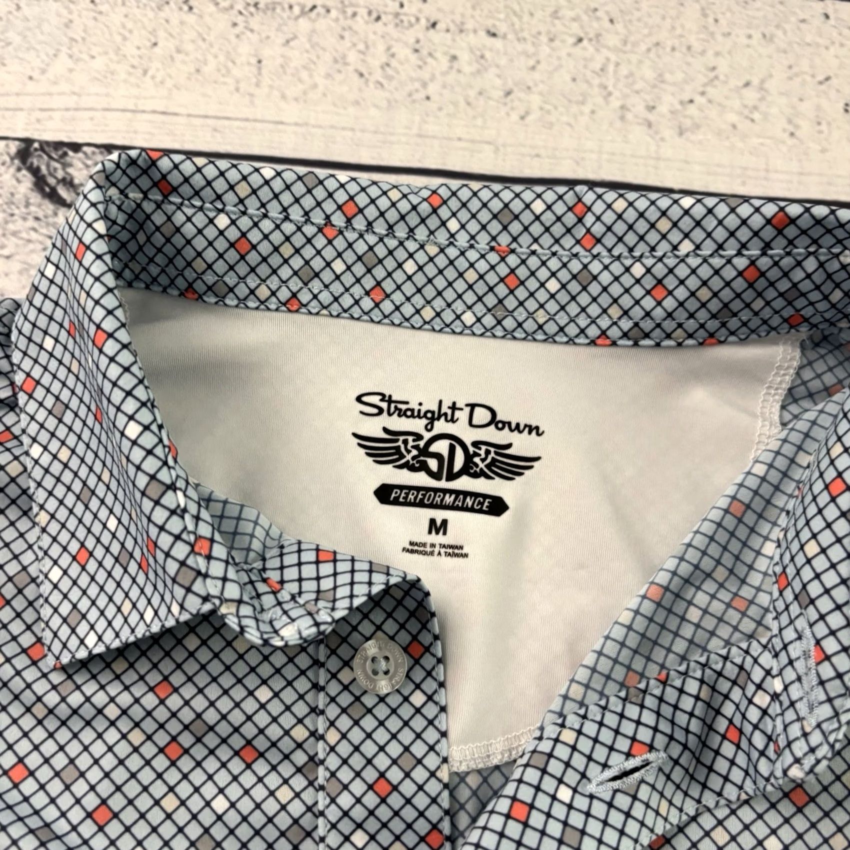Vintage Straight Down Performance Short Sleeve Golf Polo Shirt Men's Medium Blue Size US M / EU 48-50 / 2 - 2 Thumbnail