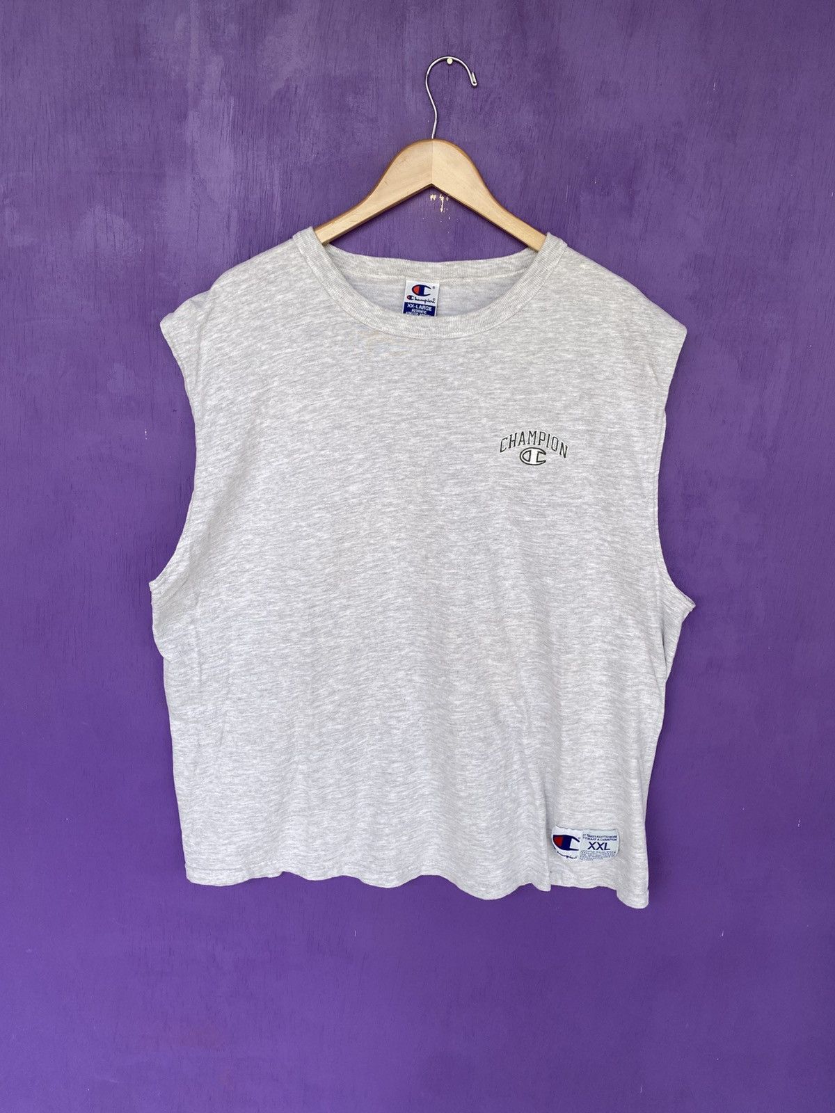 Champion Vintage 90s Champion chest logo tank top Size US XXL / EU 58 / 5 - 1 Thumbnail