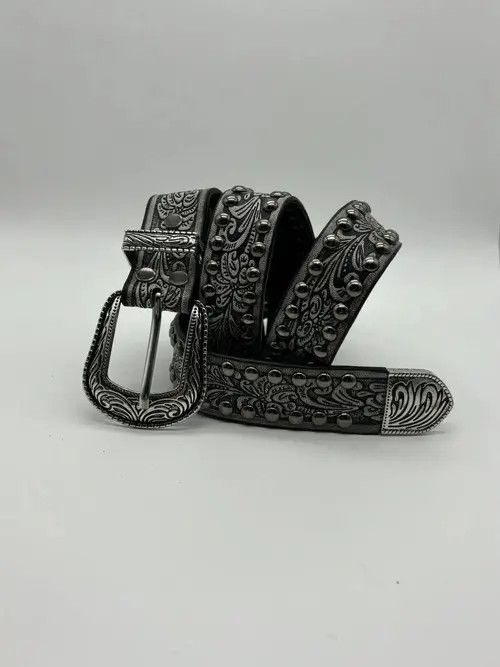Japanese Brand Gothic Studded Belt (cement gray) Size ONE SIZE - 3 Thumbnail