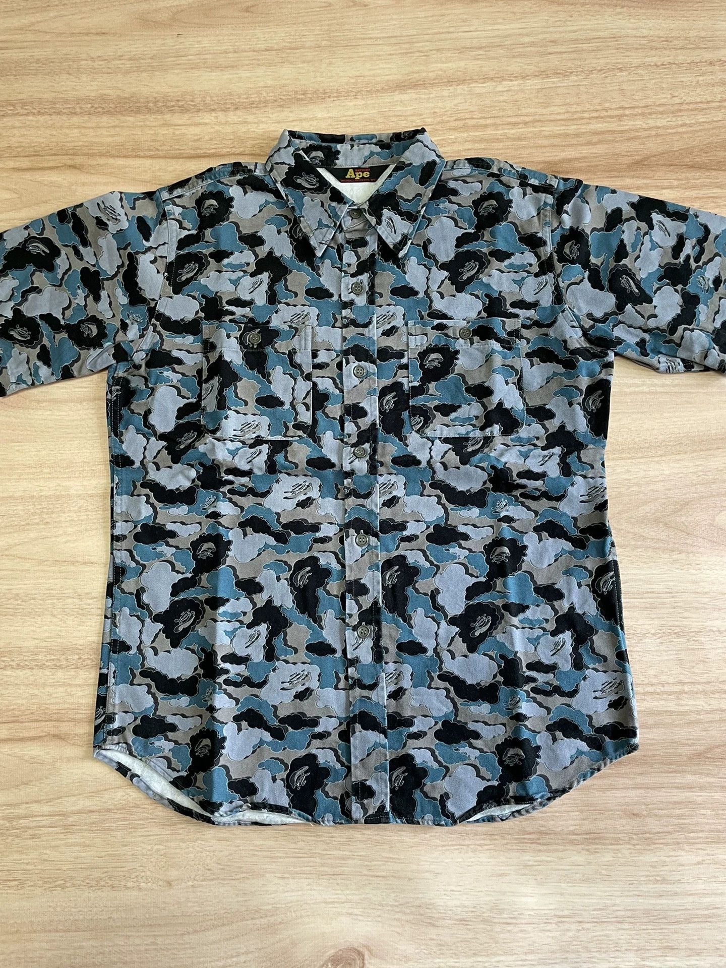 Bape Blue Camouflage Button-Up Shirt - Size S Size US S / EU 44-46 / 1 - 2 Thumbnail