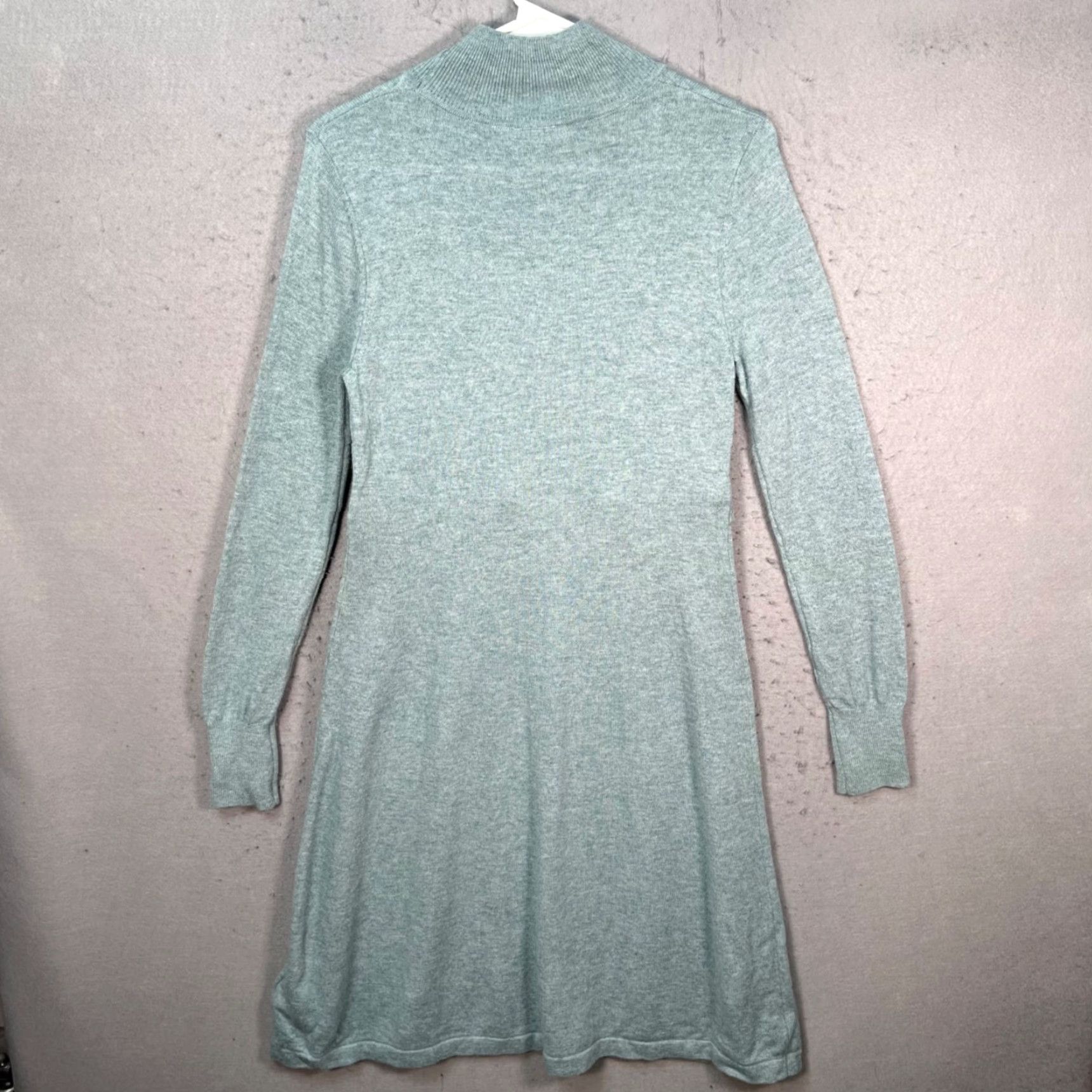 Seraphine Womens XS Maternity Sweater Dress Light Green Knit Viscose Blend  - Solid Knit Mock Neck Long