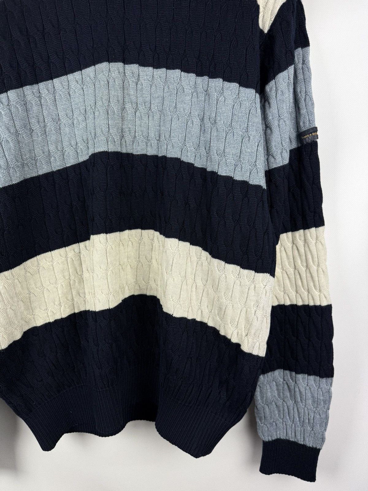 Paul & Shark Paul & Shark Wool Cable Knit Crewneck Heavy Sweater Pullover Size US L / EU 52-54 / 3 - 6 Thumbnail