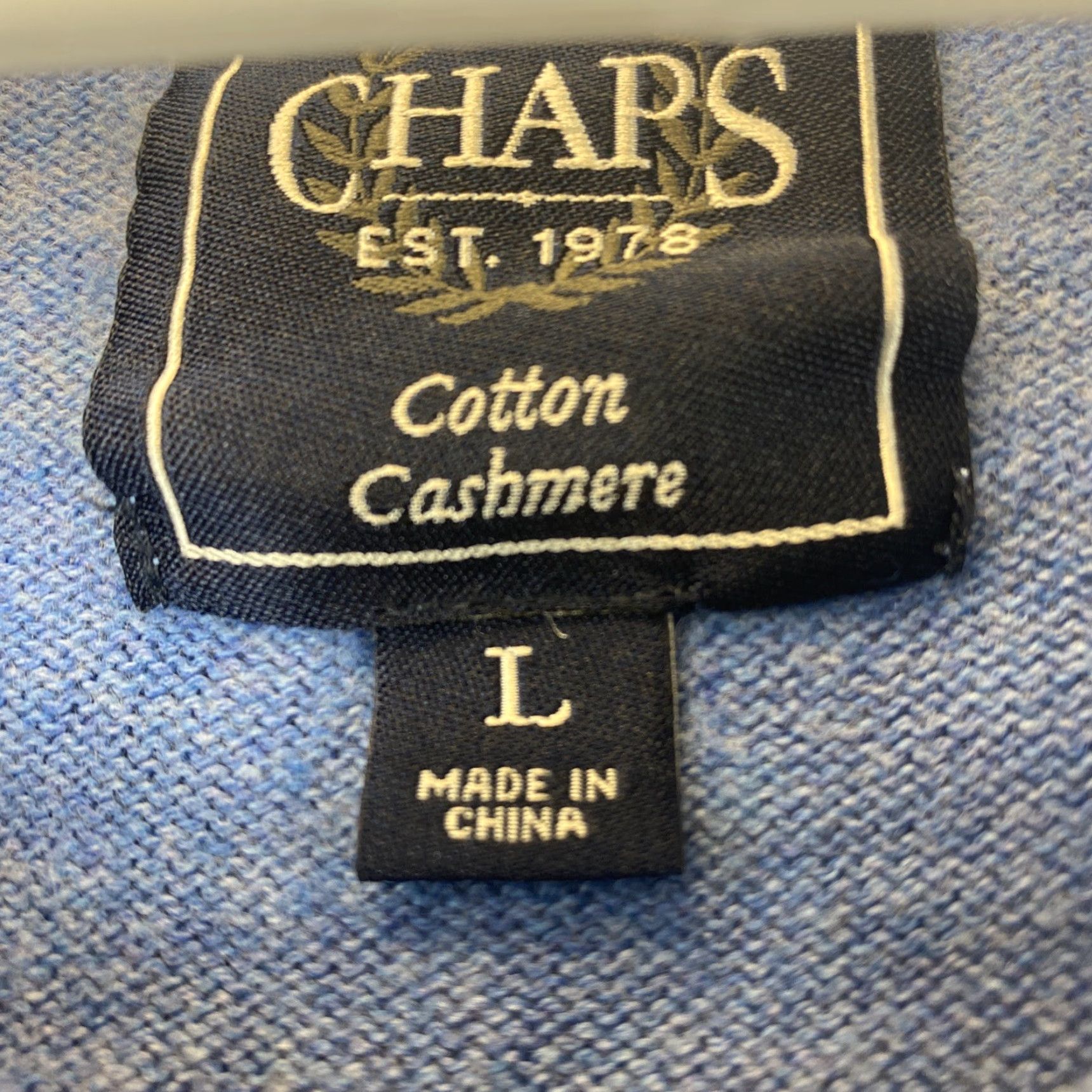 Chaps CHAPS Sweater Mens Large V-Neck Pullover Long Sleeve Plaid Blue Cashmere Cotton Blend Regular Knit Logo - 66-1 Size US L / EU 52-54 / 3 - 4 Thumbnail