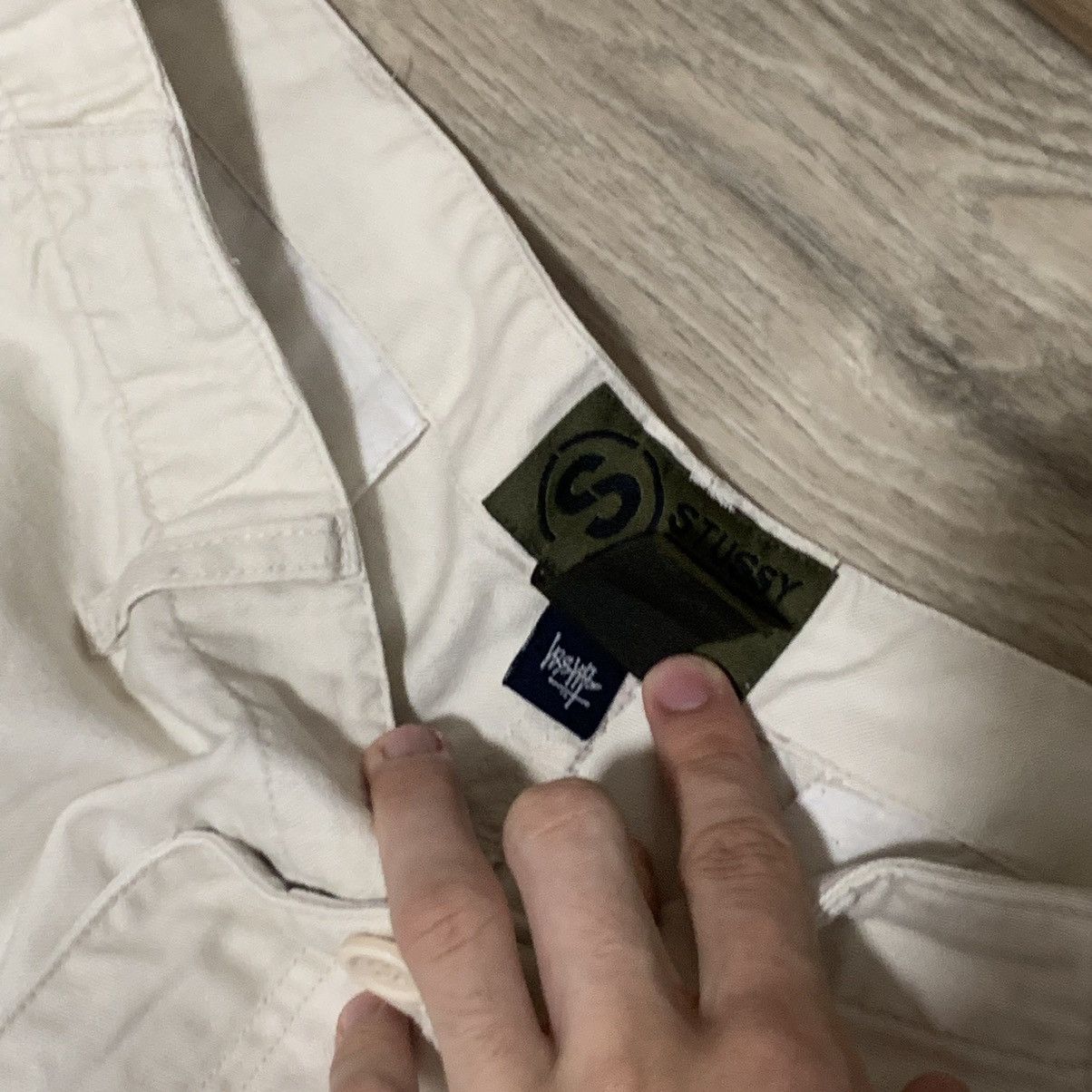 Japanese Brand × Stussy Vintage Archival Stussy Cargo Shorts Breeches Baggy white Size US 34 / EU 50 - 7 Thumbnail