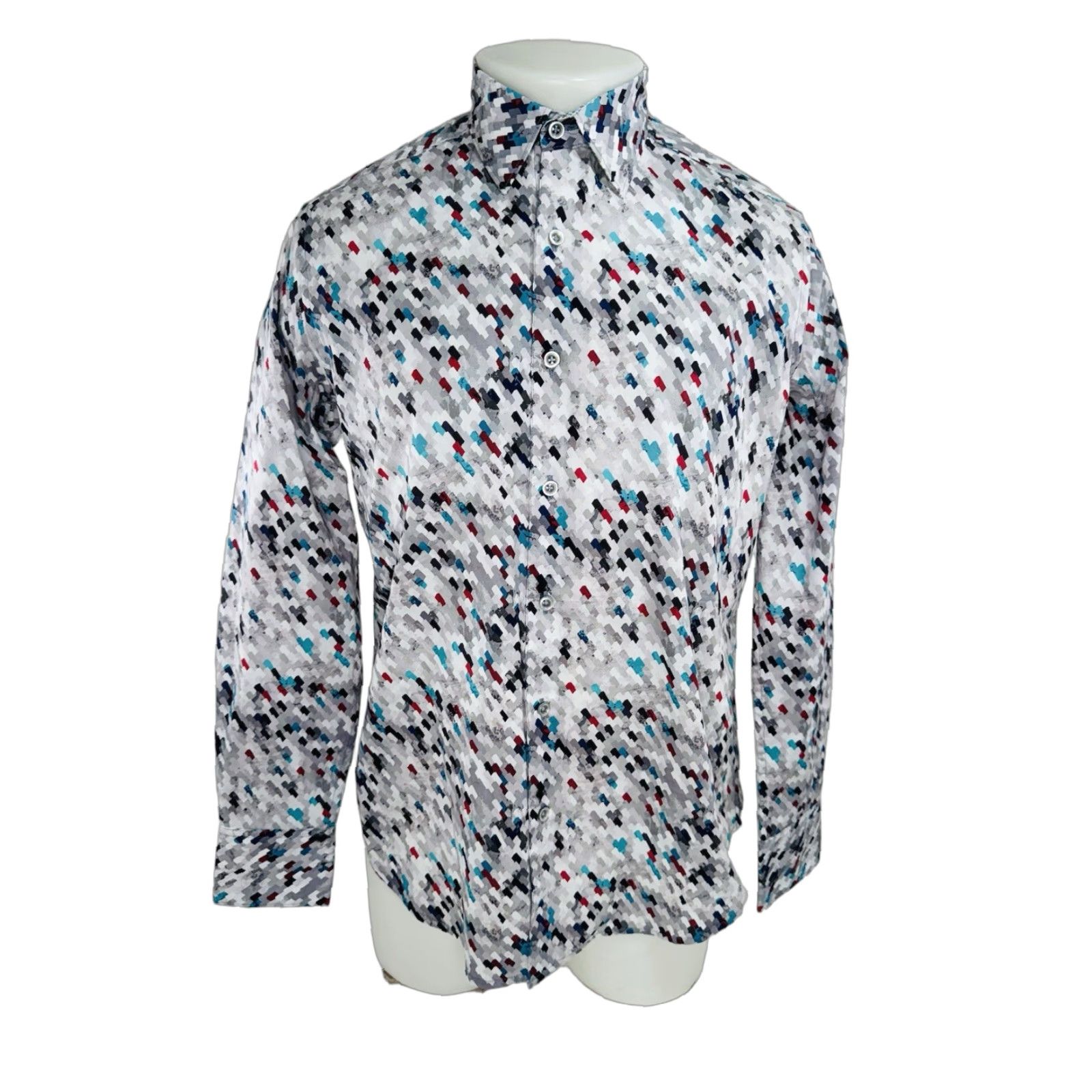Robert Graham Robert Graham Geometric Print Multicolor Shirt Geometric Button-Up Long Sleeve S Classic Fit Men Size S Color Multicolor 90s Theme Colorful Shirt Mens Size US S / EU 44-46 / 1 - 1 Thumbnail