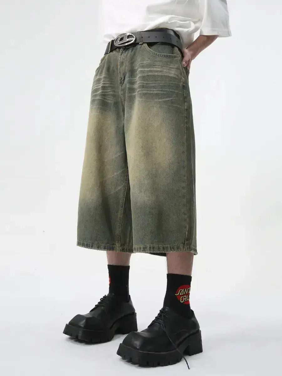 Japanese Brand Retro straight leg wide leg denim shorts Size US 32 / EU 48 - 6 Thumbnail