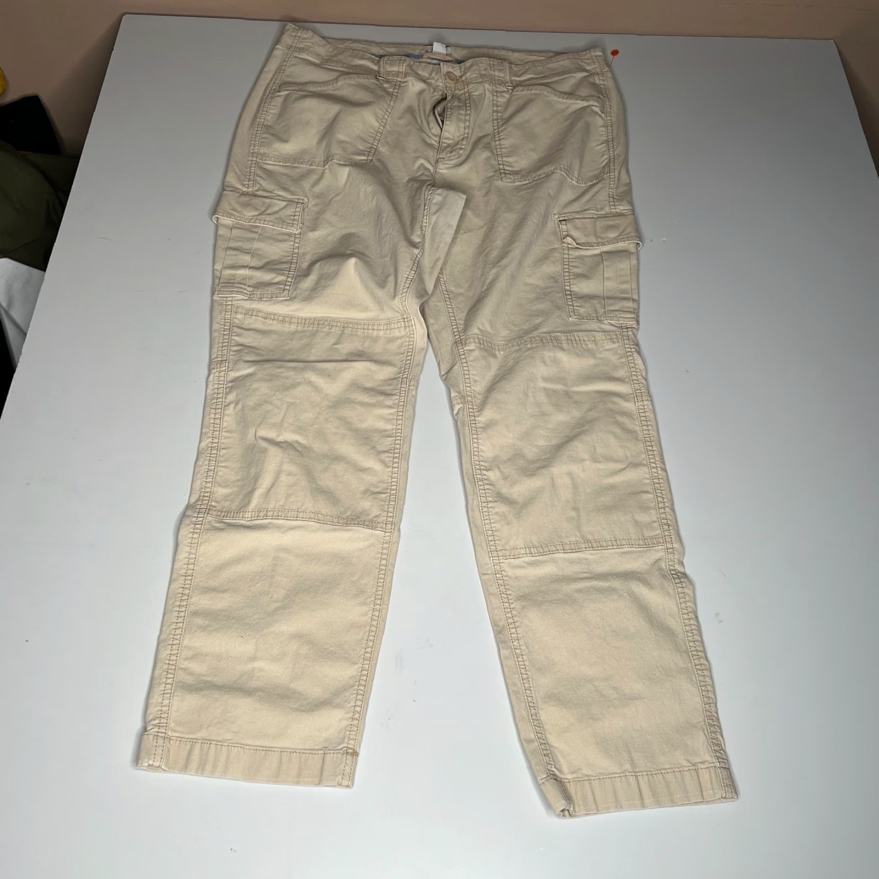 Vintage VINTAGE L.L.Bean Cargo Pants Womens 16 Regular Beige Utility Cotton Size 38" / US 16 / IT 52 - 2 Thumbnail