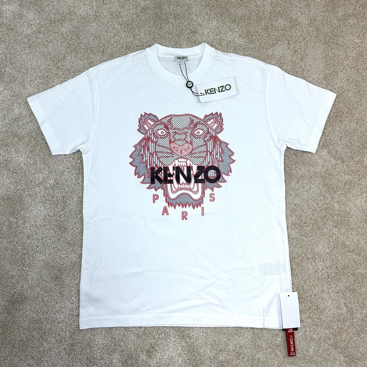 Image of Kenzo Alphabet Tiger Tshirt Weiss S New Ss21 in White, Men's (Size Small)