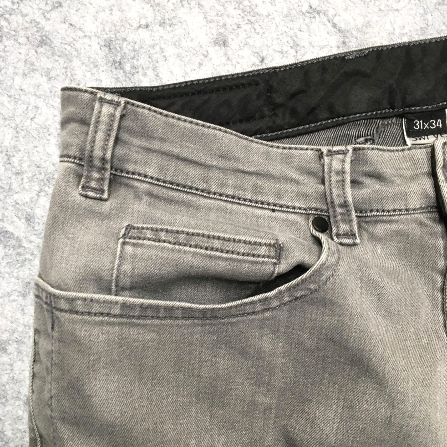 Vintage swrve Regular Fit Jeans Mens 31x34 Gray Cordura Denim Durable Outdoor Pants Size US 31 - 4 Thumbnail