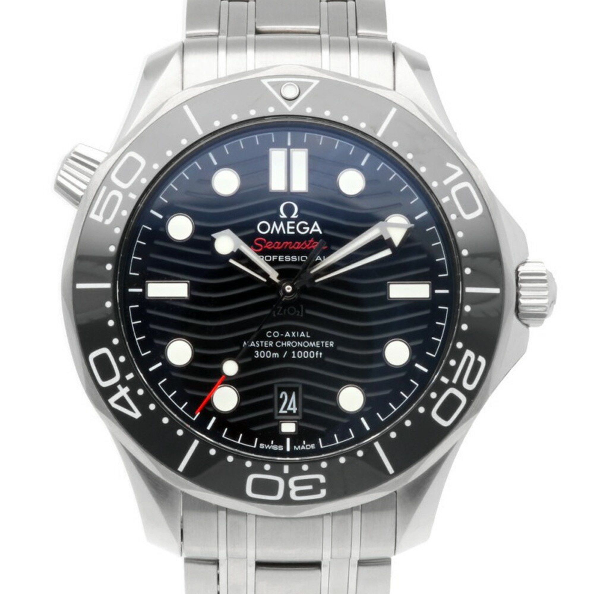 Omega Seamaster Co-Axial Diver Watch Stainless Steel 21030422001001 Automatic Men's in Black