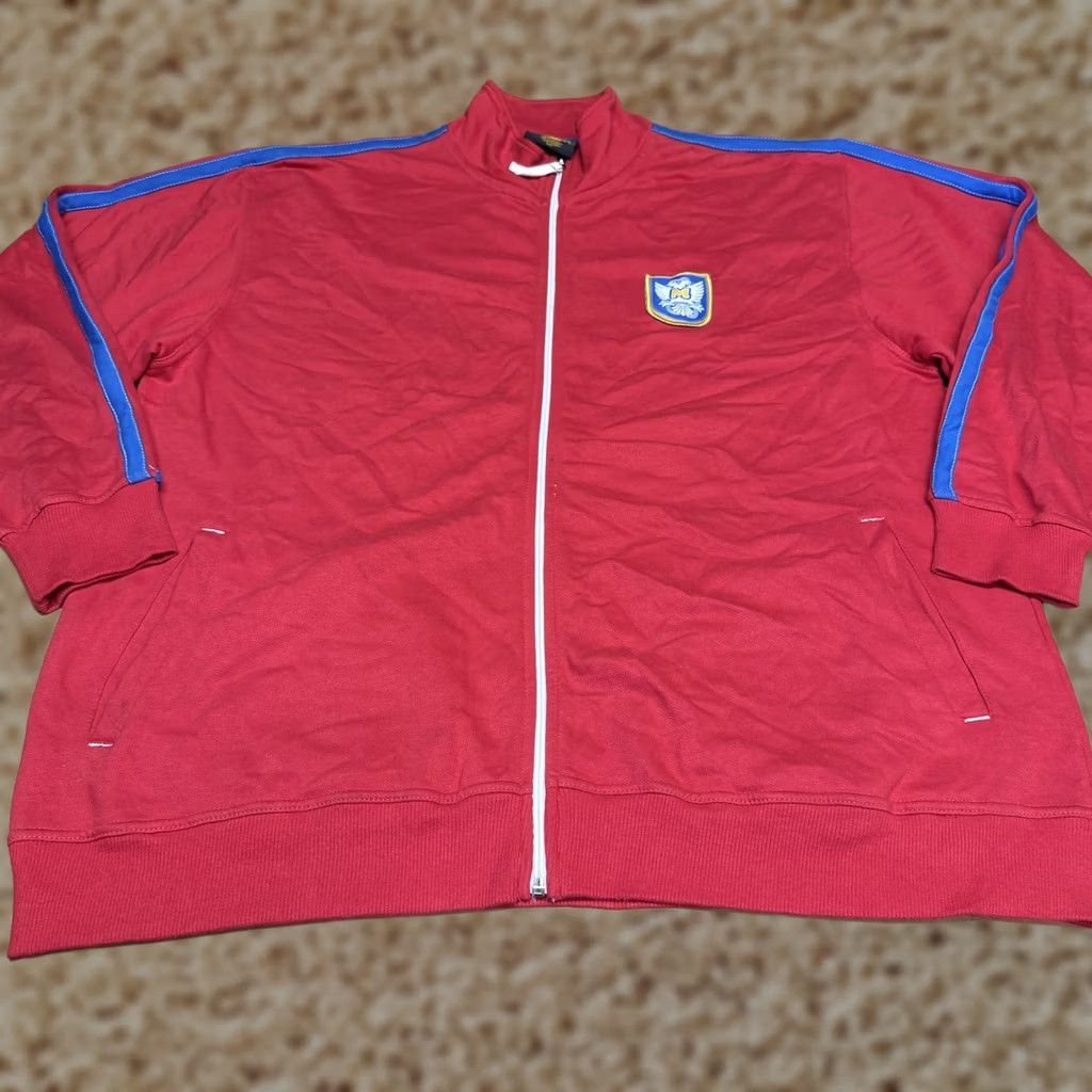 Vintage Mecca Apparel Jacket Mens 3XL Red Track Full Zip Crest Logo Stripe Athletic Size US XXL / EU 58 / 5 - 1 Thumbnail