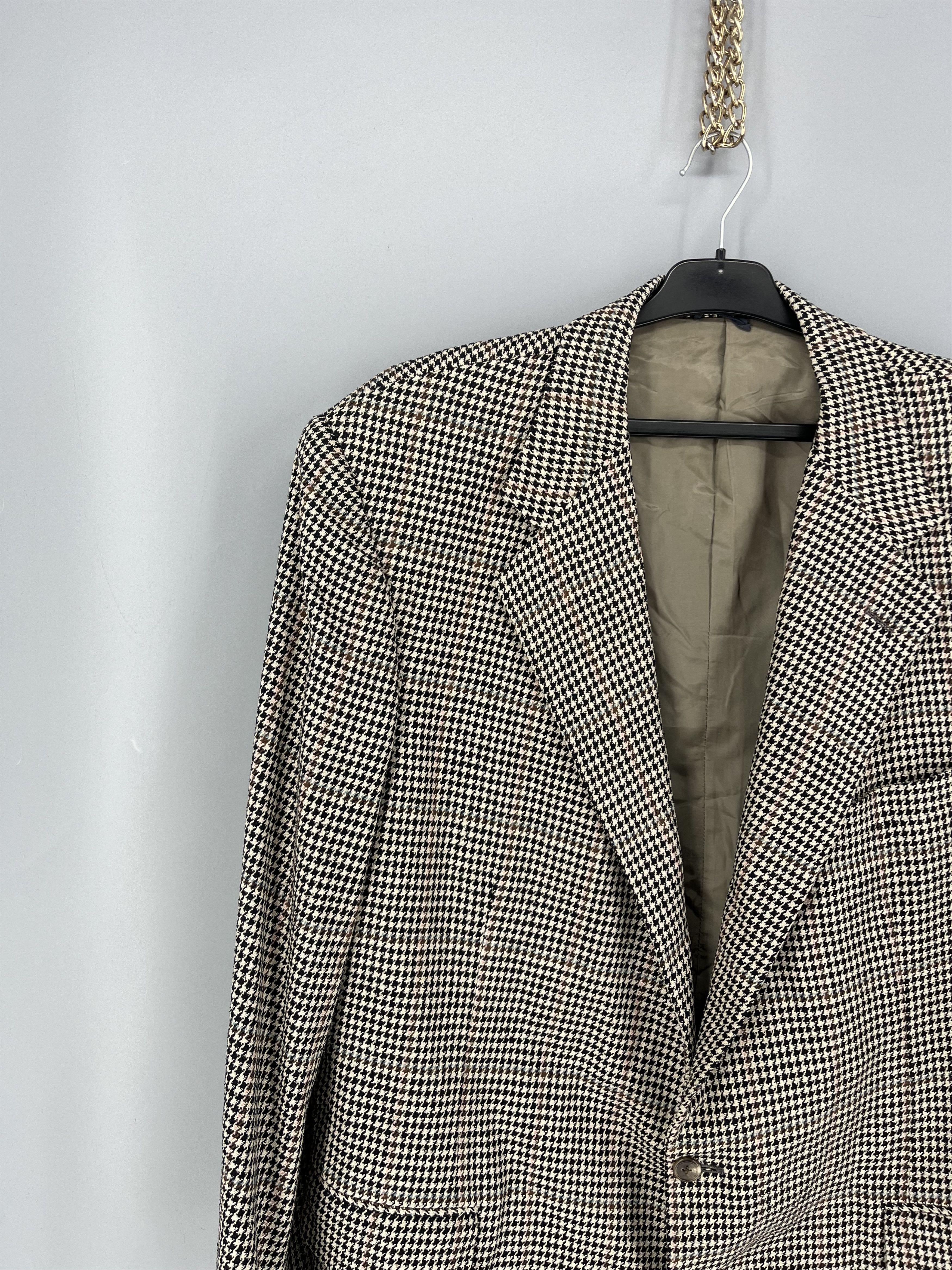 Polo Ralph Lauren Vintage Polo Ralph Lauren Houndstooth Silk Cotton Mens Size 48R - 4 Thumbnail