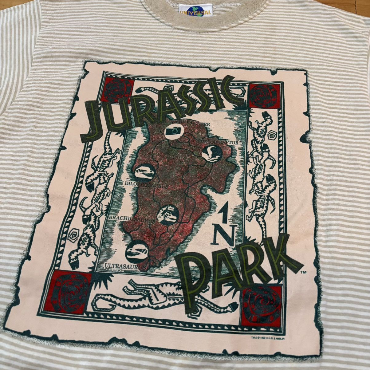 Vintage Vintage 1992 jurassic park map movie t-shirt Size US M / EU 48-50 / 2 - 2 Thumbnail