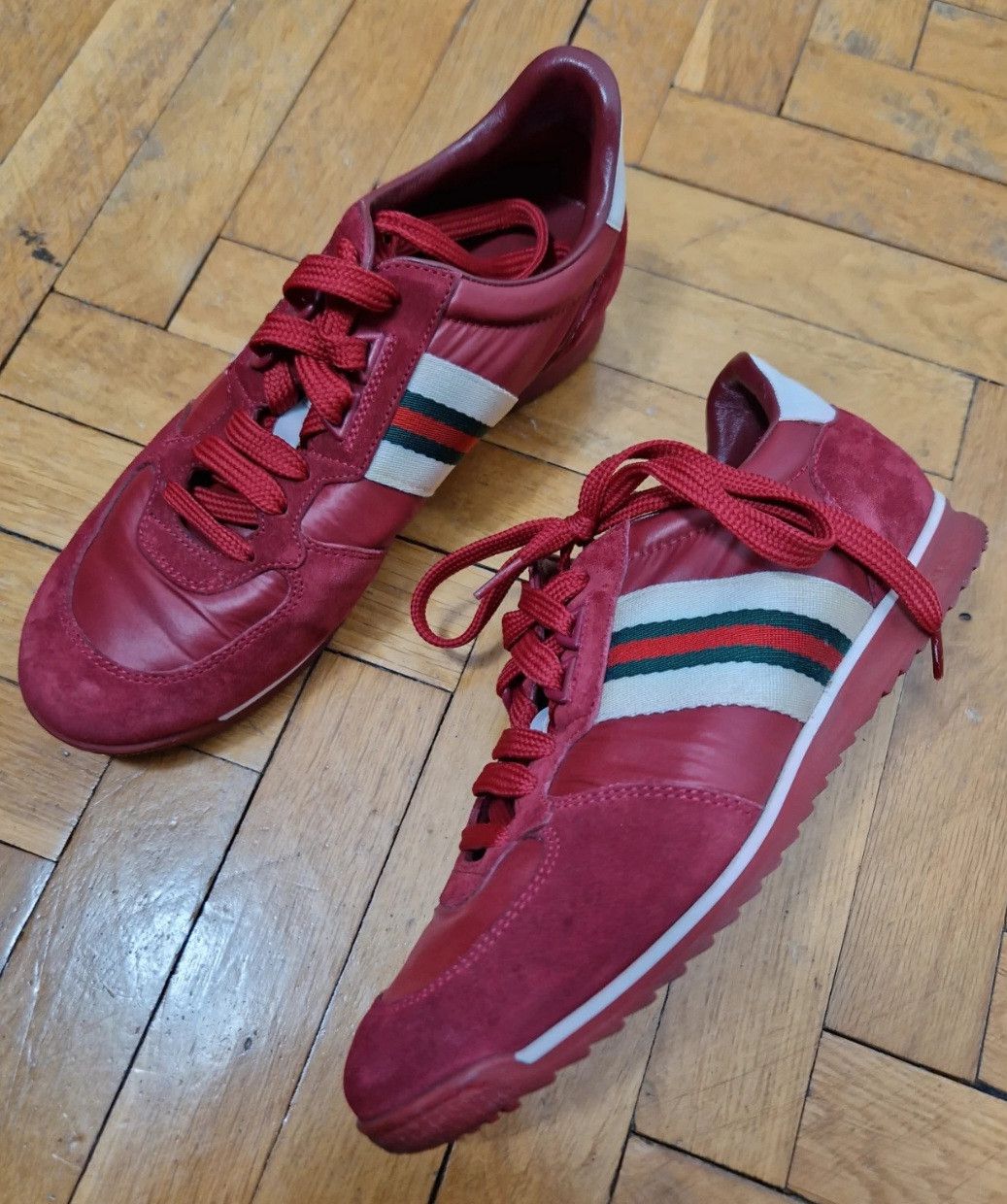 Gucci Gucci burgundy leather sneakers Size US 7.5 / IT 37.5 - 3 Thumbnail