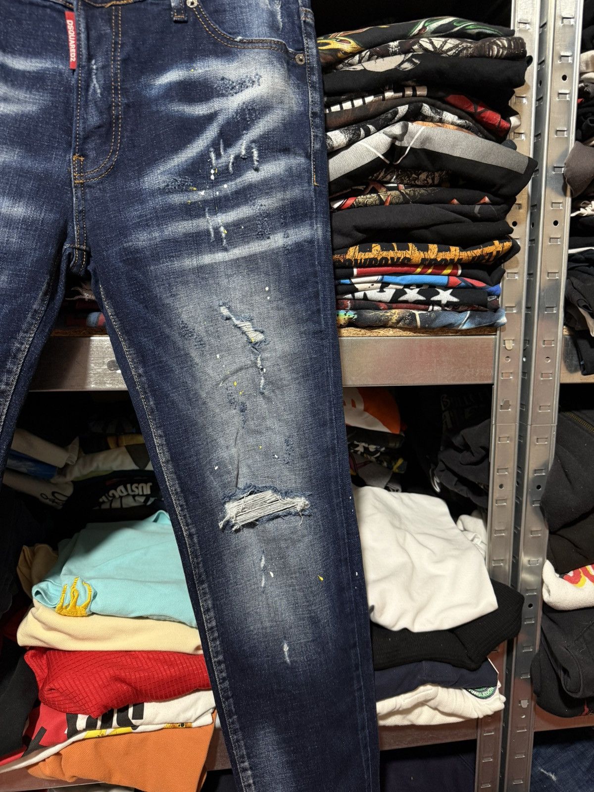 Dsquared2 Rare Luxury Dsquared2 Distressed Denim Navy Jeans Y2K Hype Size US 32 / EU 48 - 6 Thumbnail