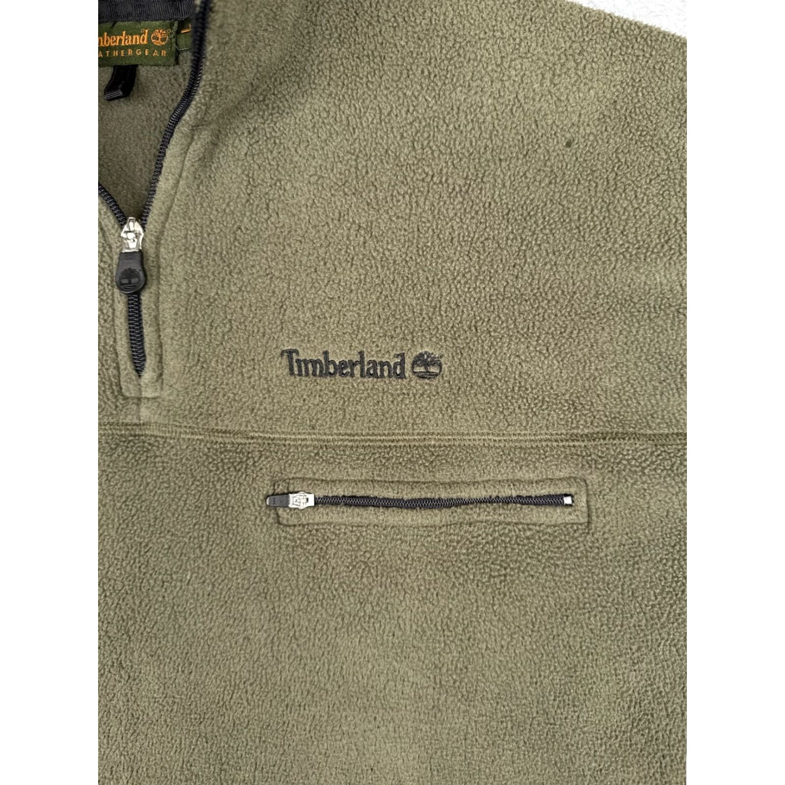 Timberland Timberland Sweater Men Large Green Fleece 1/4 Zip Polyester ISSUES READ ME Size US L / EU 52-54 / 3 - 6 Thumbnail