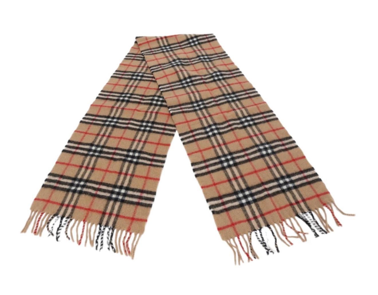 Burberry Burberrys Beige Lambswool Scarf – Vintage - Made in England Size ONE SIZE - 2 Thumbnail