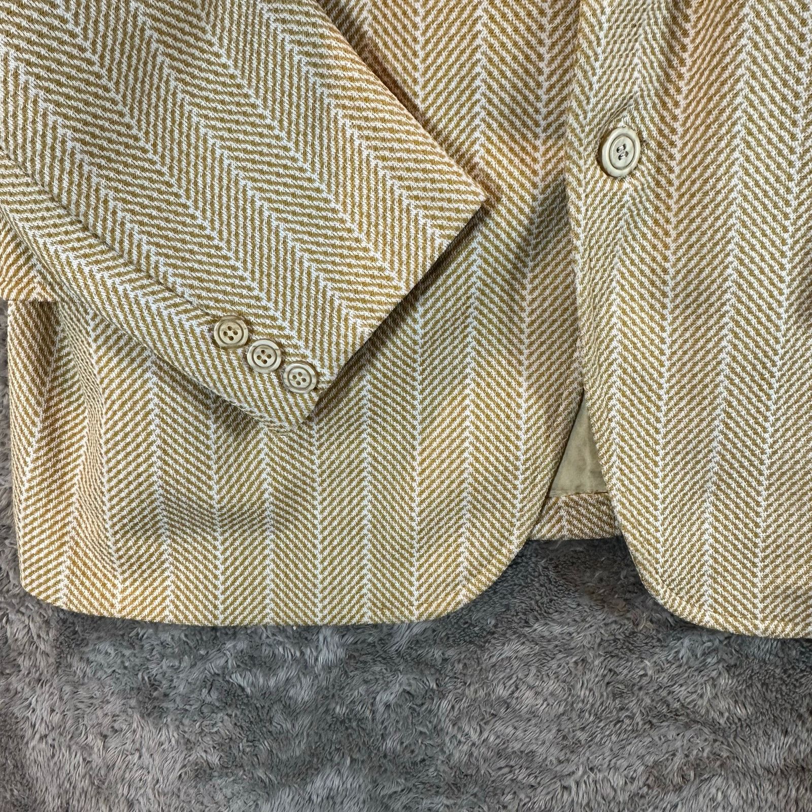 Other VTZ 70s Blazer Sport Coat Jacket Yellow Herringbone Size 42R - 5 Thumbnail