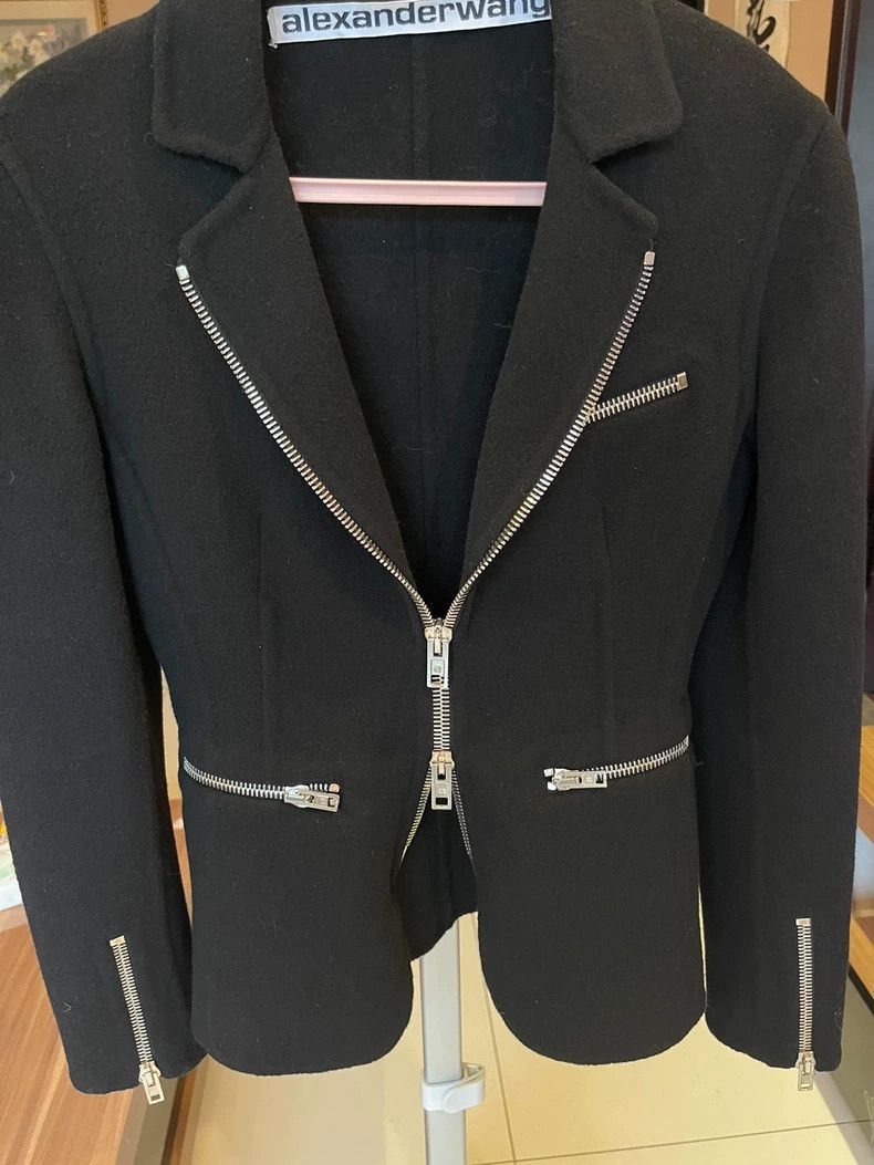 Alexander Wang Alexander Wang Wool Zip Jacket- Size XS / US 0-2 / IT 36-38 - 2 Thumbnail