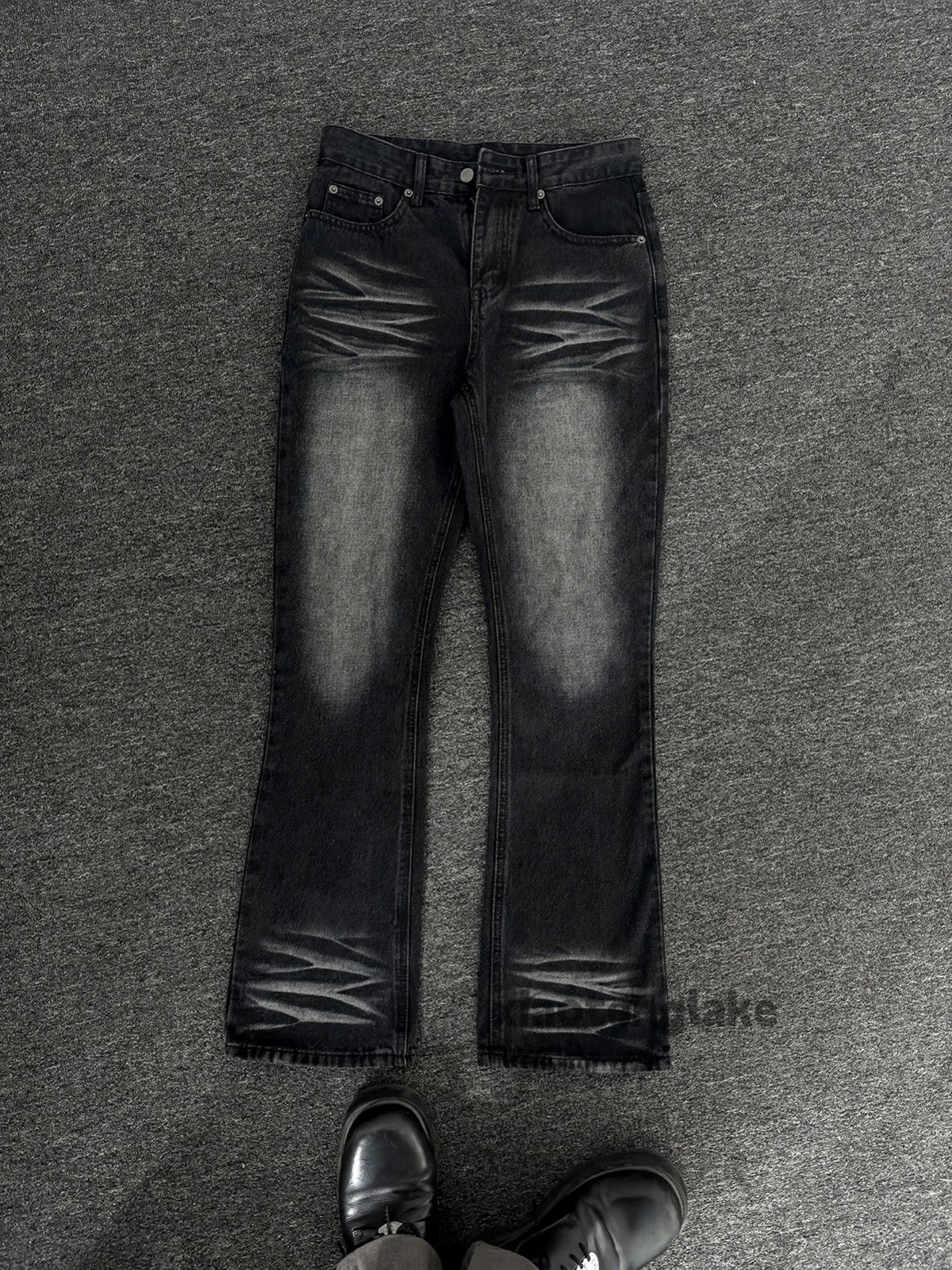 washed faded y2k punk grunge bootcut jeans