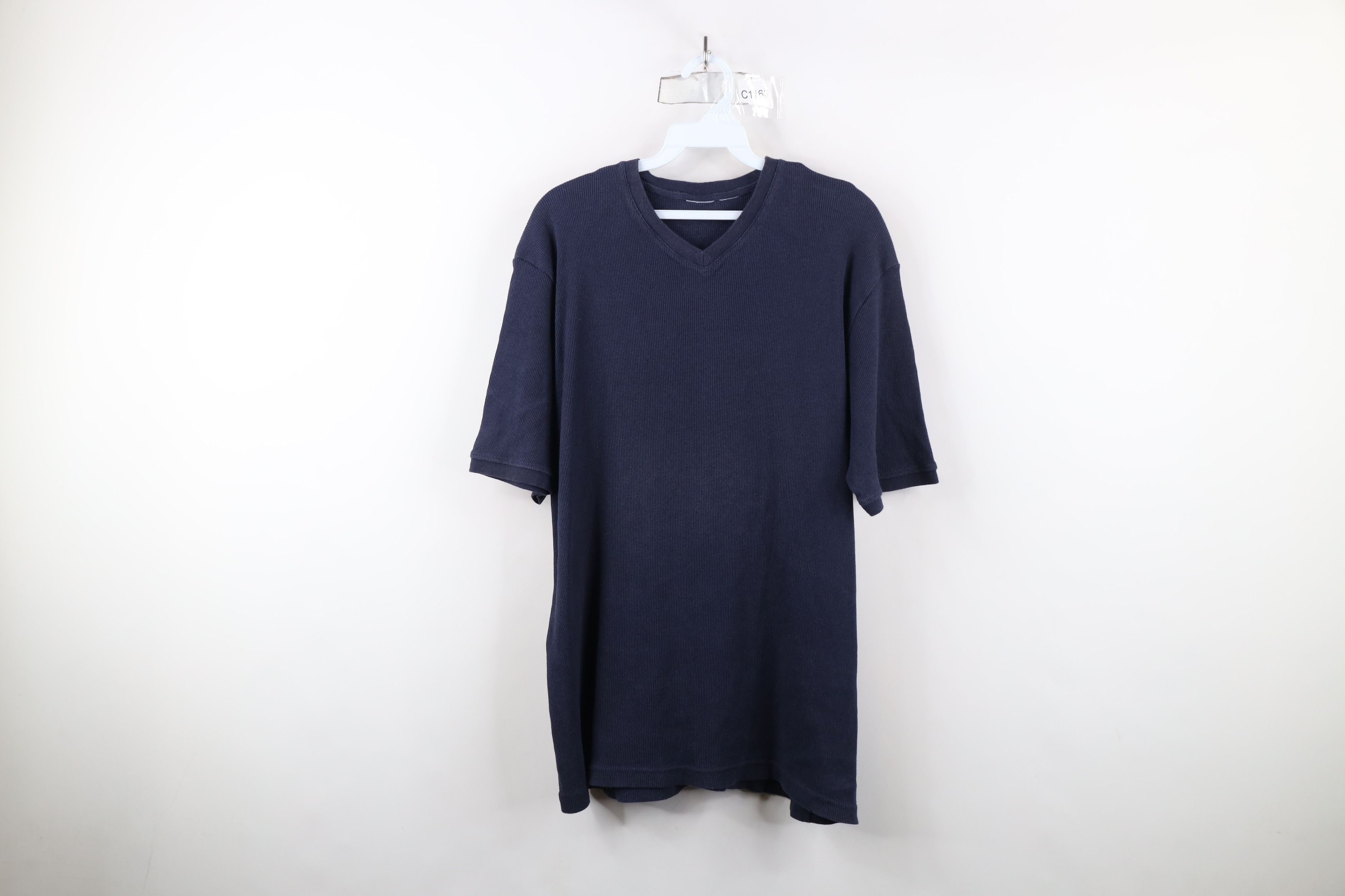 Vintage Vintage 90s Streetwear Ribbed Knit V-Neck Ringer T-Shirt Size US XL / EU 56 / 4 - 1 Thumbnail