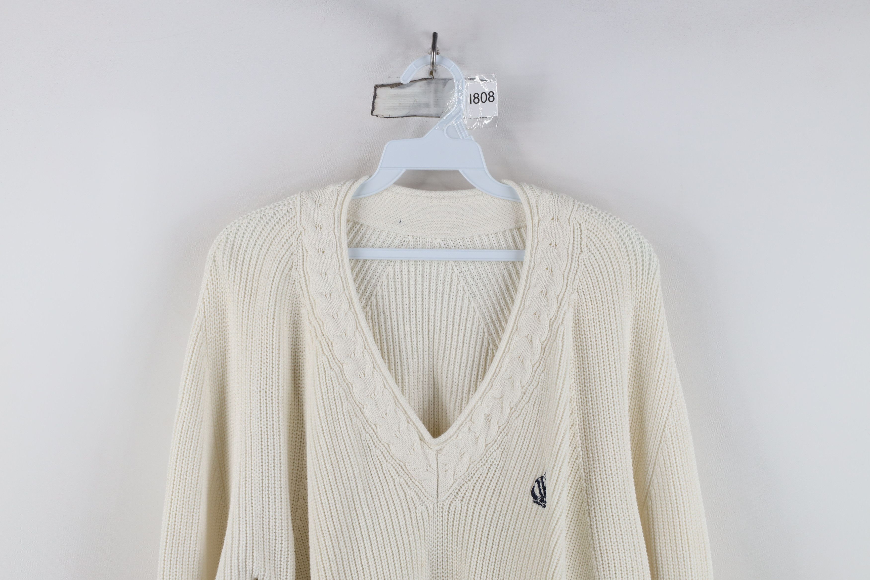 Nautica Vintage 90s Nautica Sailing Chunky Ribbed Knit Sweater White Size US M / EU 48-50 / 2 - 2 Thumbnail