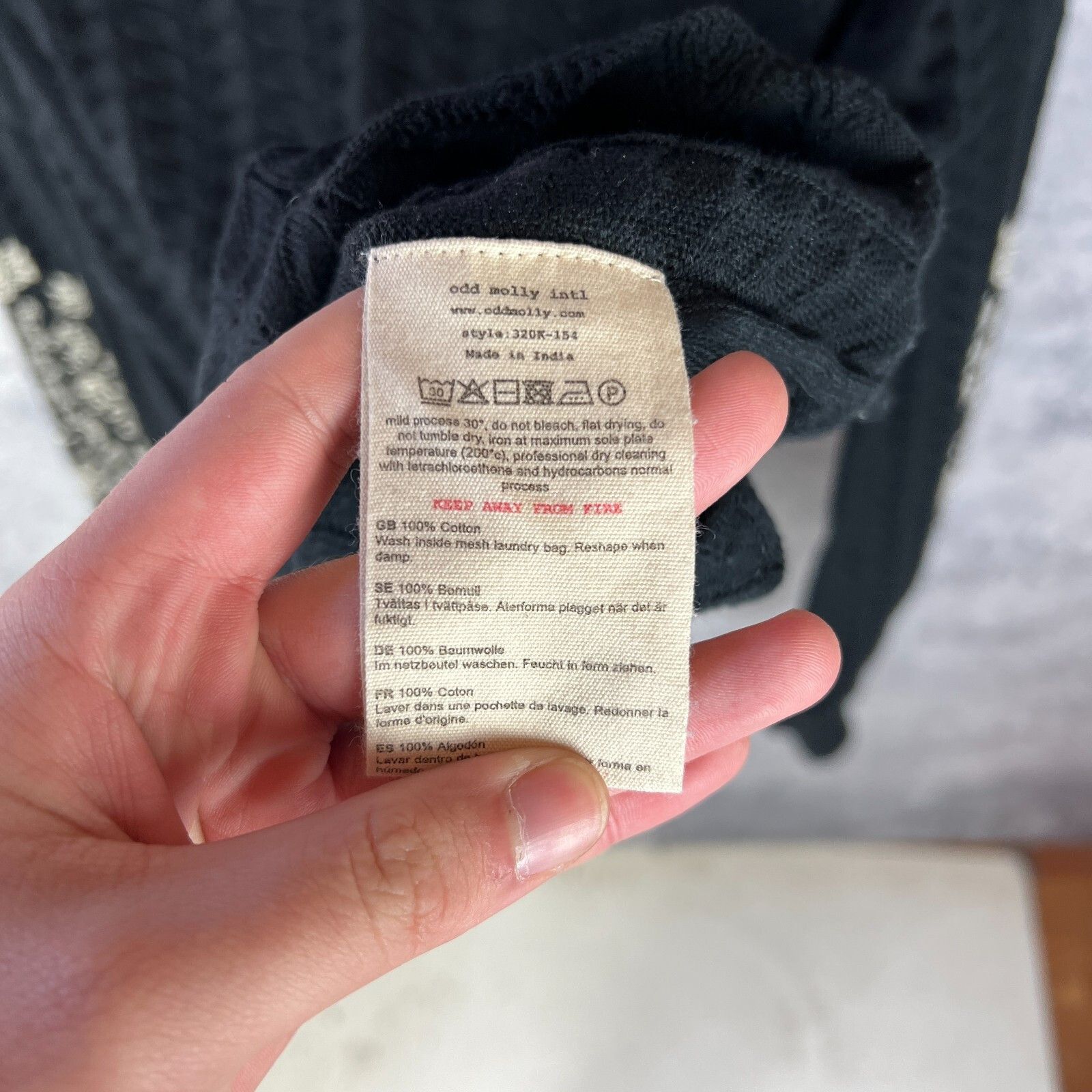 Odd Molly Odd Molly Sweater Women's Size 1 V-Neck Black Cotton ` Size XS / US 0-2 / IT 36-38 - 6 Thumbnail