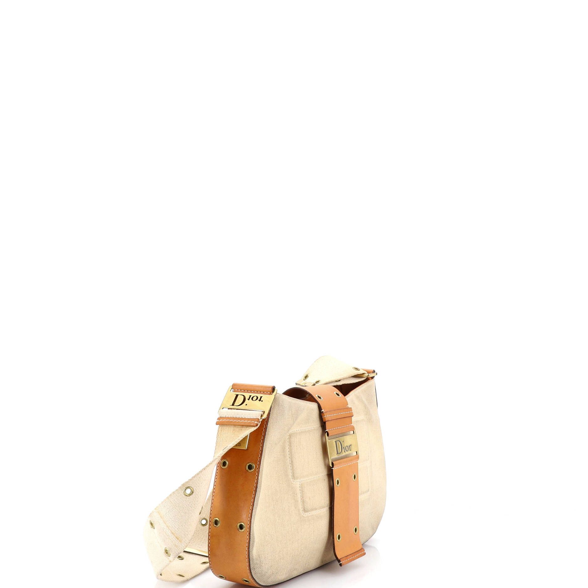 Dior Vintage Street Chic Columbus Shoulder Bag Diorissimo Canvas with Leather Medium Size ONE SIZE - 1 Thumbnail