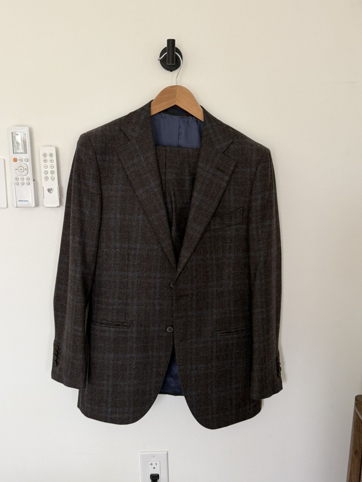 Suitsupply Suitsupply Lazio Wool Cashmere Windowpane Suit 38 Size 38R - 1 Thumbnail