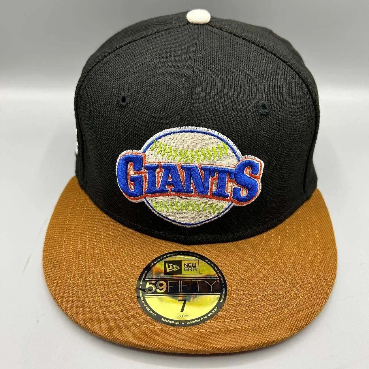 New Era San Francisco Giants Hat Men 7 Black Brown MLB Fitted Cap Size ONE SIZE - 2 Thumbnail