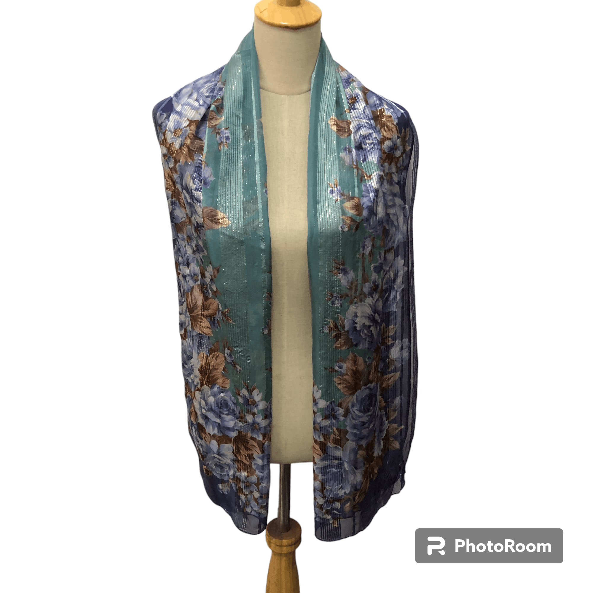 Lui di Lancetti Lancetti Floral Silk Stole Silk Scarf M1092 Size ONE SIZE - 1 Thumbnail
