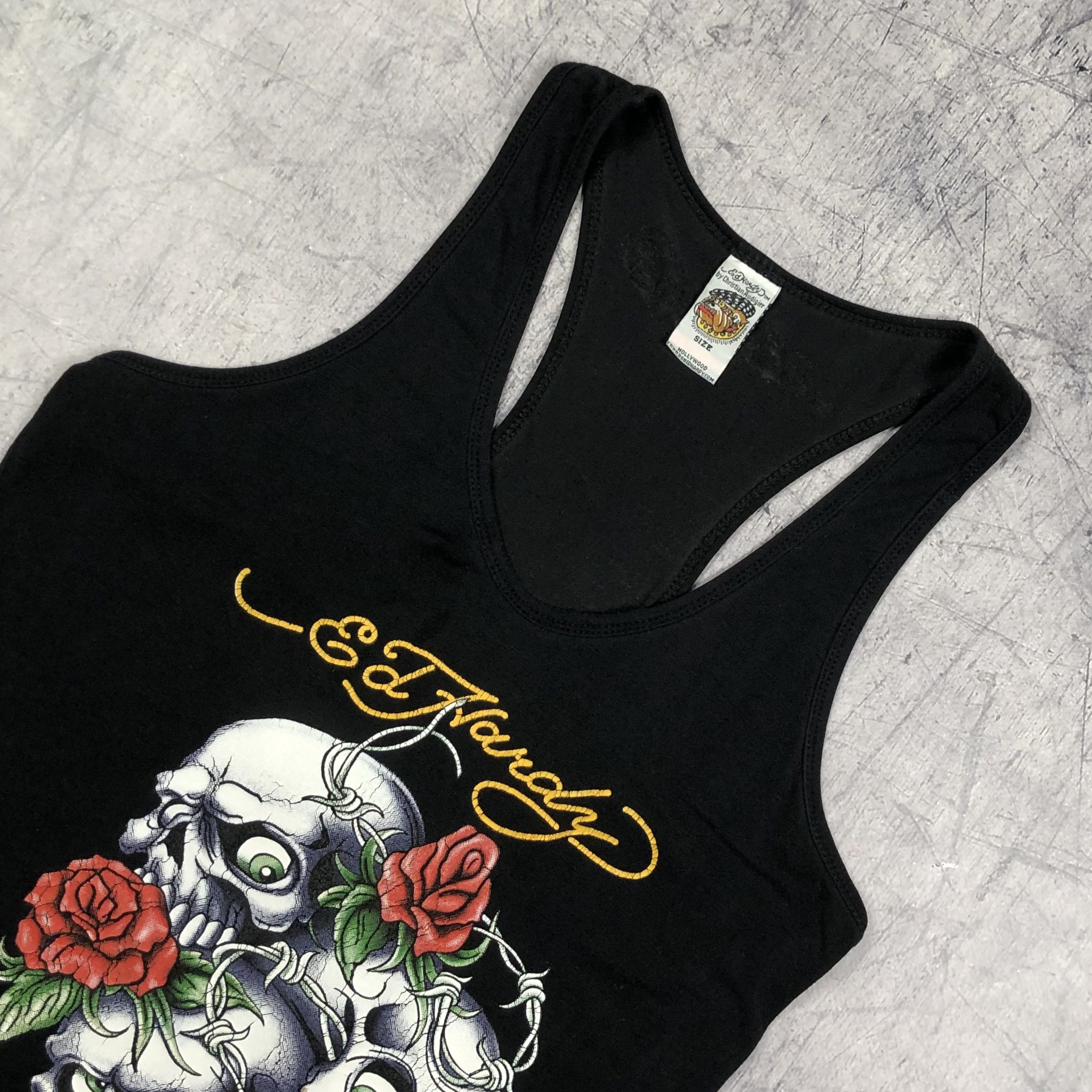 Ed Hardy Ed Hardy Tattoo Skulls Rose Tank Top Size M / US 6-8 / IT 42-44 - 4 Thumbnail