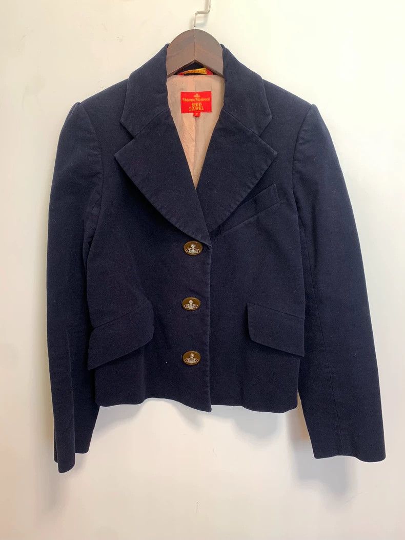 Vivienne Westwood Vivienne Westwood Dark blue velvet school style suit jacke Size M / US 6-8 / IT 42-44 - 1 Thumbnail