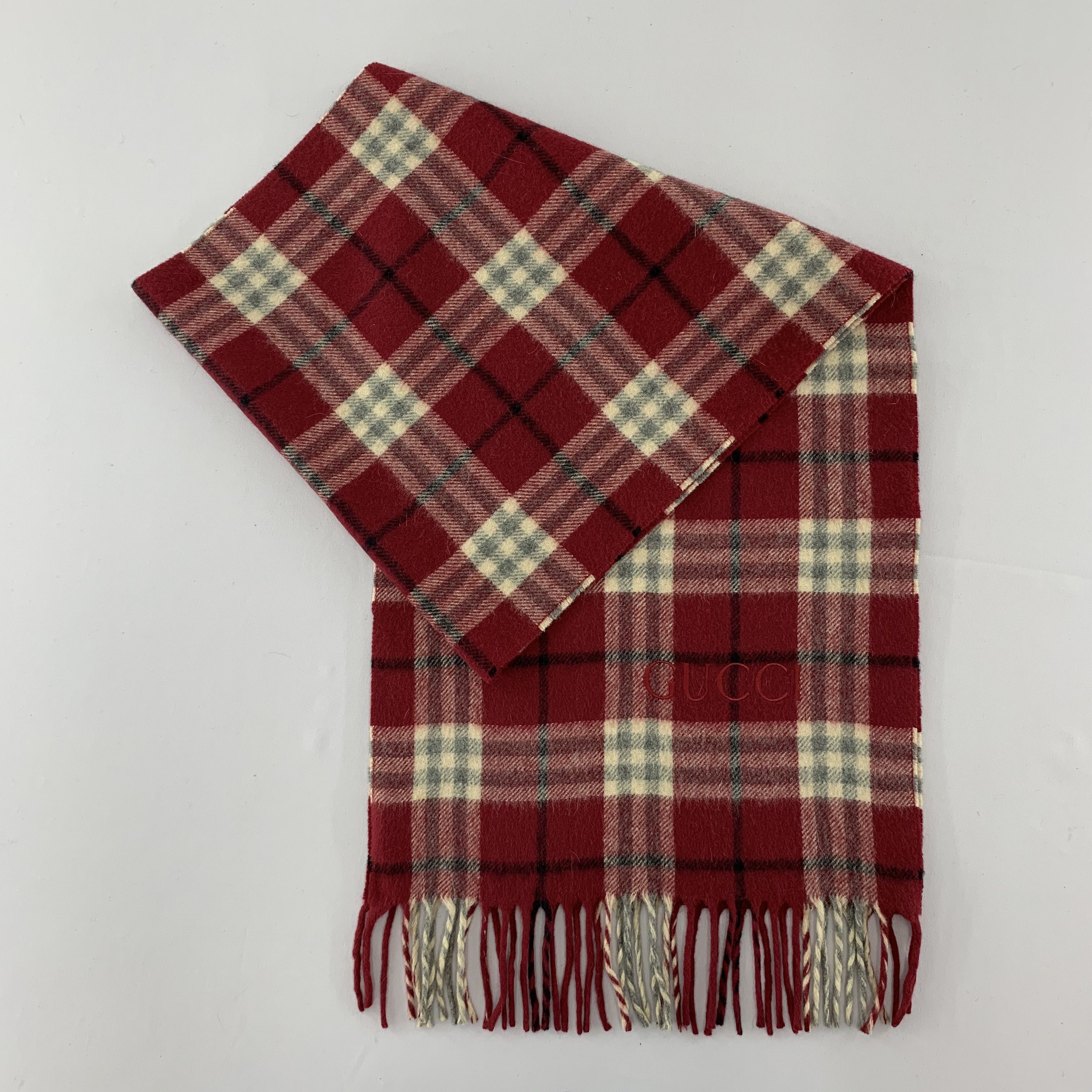 Gucci Vintage 90s Gucci Scarf Cashmere Muffler Neck Wrap BL4015 Size ONE SIZE - 4 Thumbnail