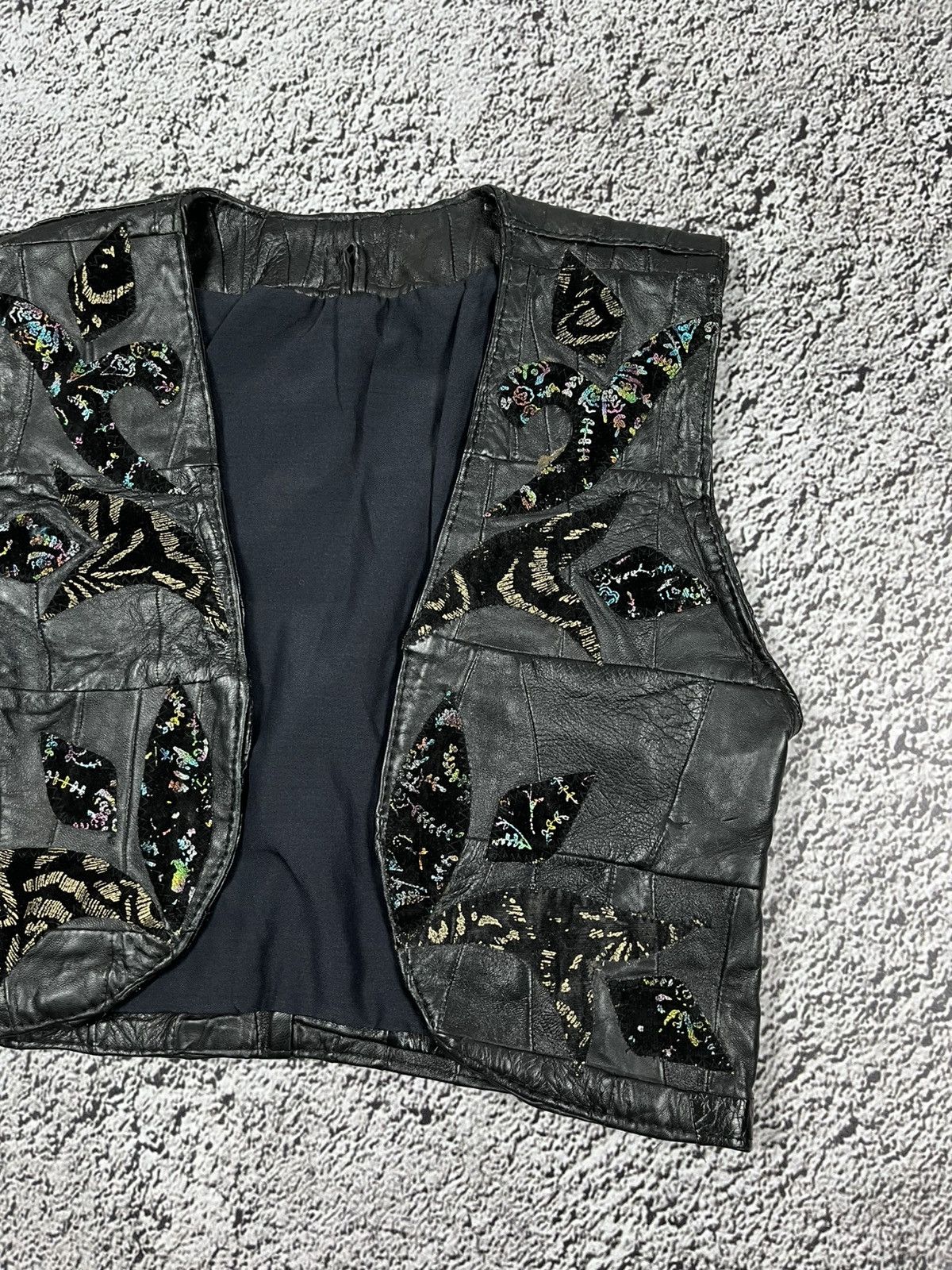Leather Vintage 80s Leather biker motorcycle vest jacket grunge Size S / US 4 / IT 40 - 3 Thumbnail