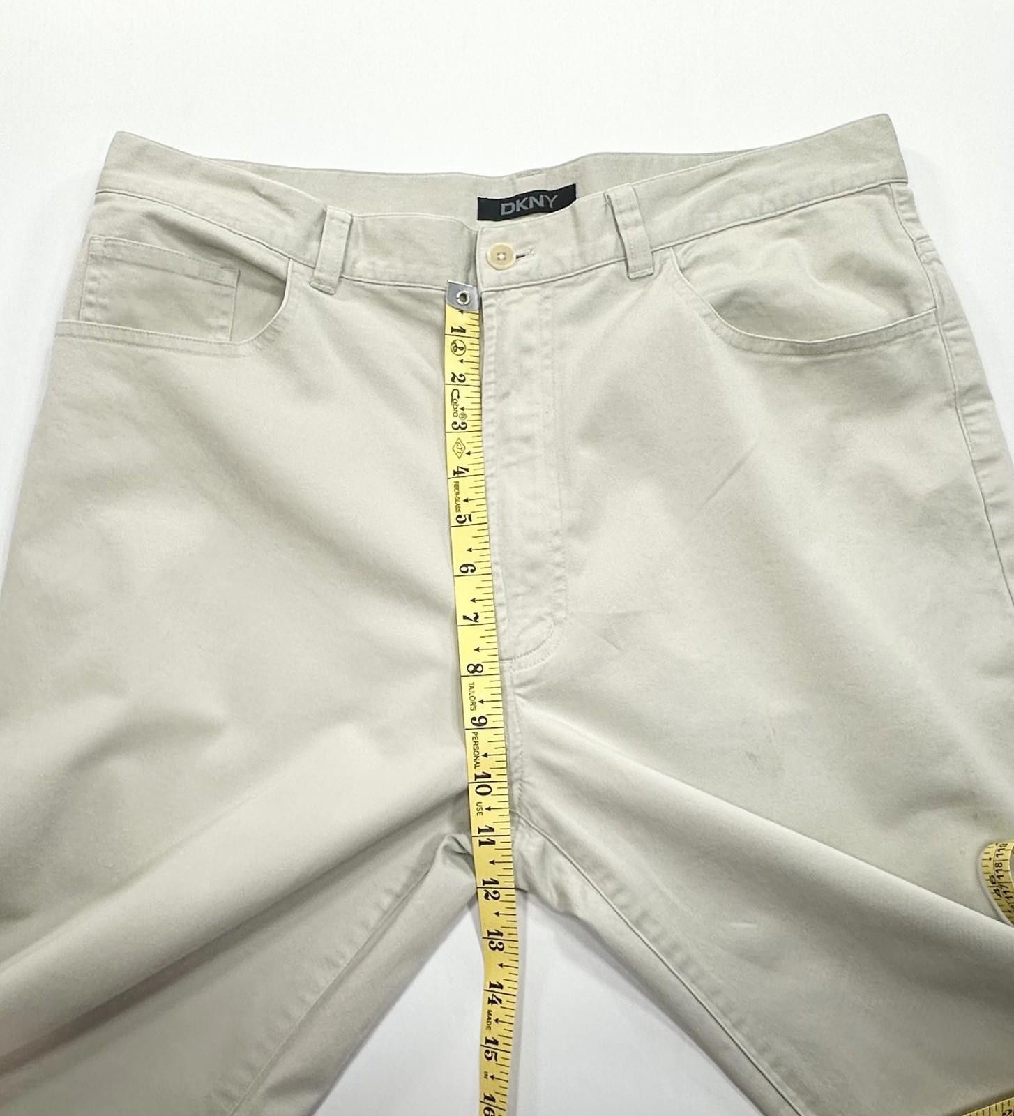 DKNY DKNY Straight Leg Flat Front Chinos Beige Mens 34/30 Size US 34 / EU 50 - 5 Thumbnail