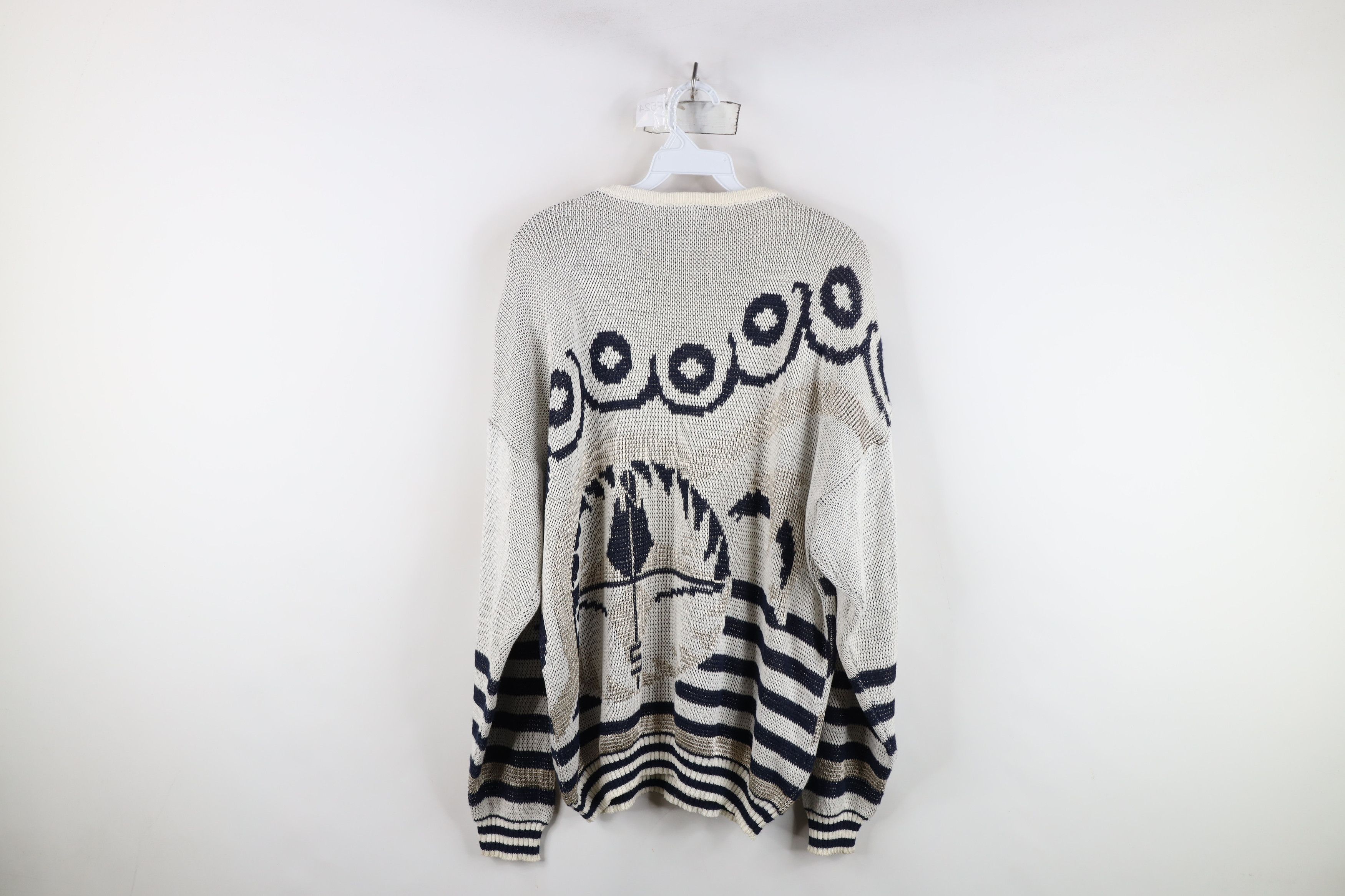 Vintage Vintage 90s Streetwear Dolphin All Over Print Knit Sweater Size L / US 10 / IT 46 - 11 Thumbnail