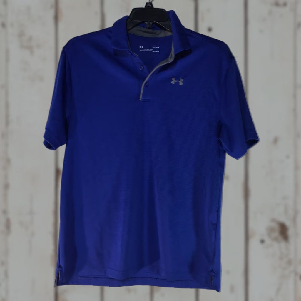Under Armour Under Armour HeatGear Blue Polo Shirt Mens Size L Loose Activewear Size US L / EU 52-54 / 3 - 1 Thumbnail