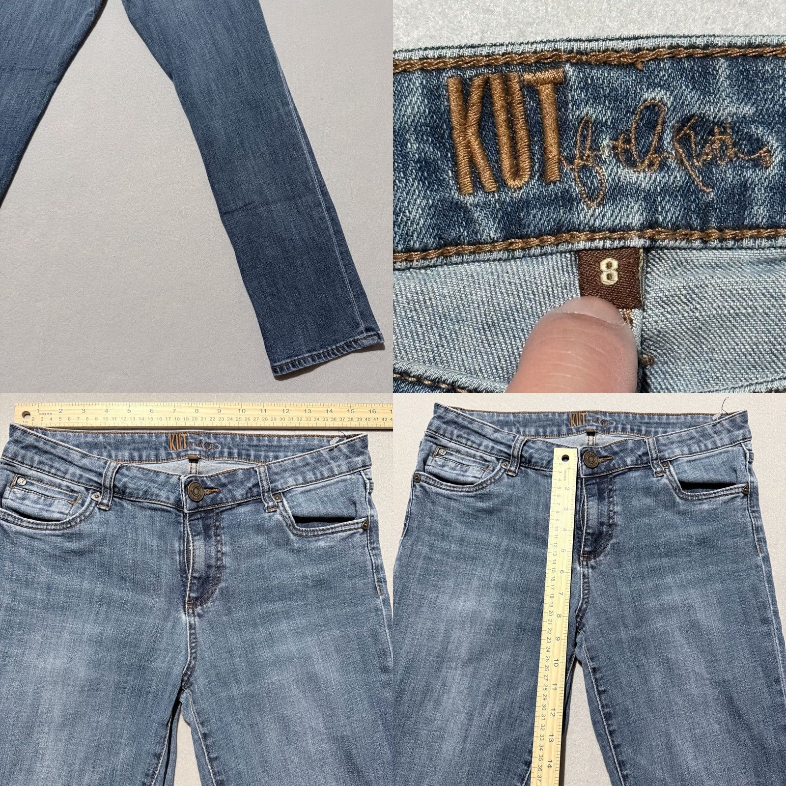 Vintage Kut from the Kloth Jeans Women's Blue Denim Low Rise Straight Fit Zip Fly - 8 Size 30" / US 8 / IT 44 - 8 Thumbnail