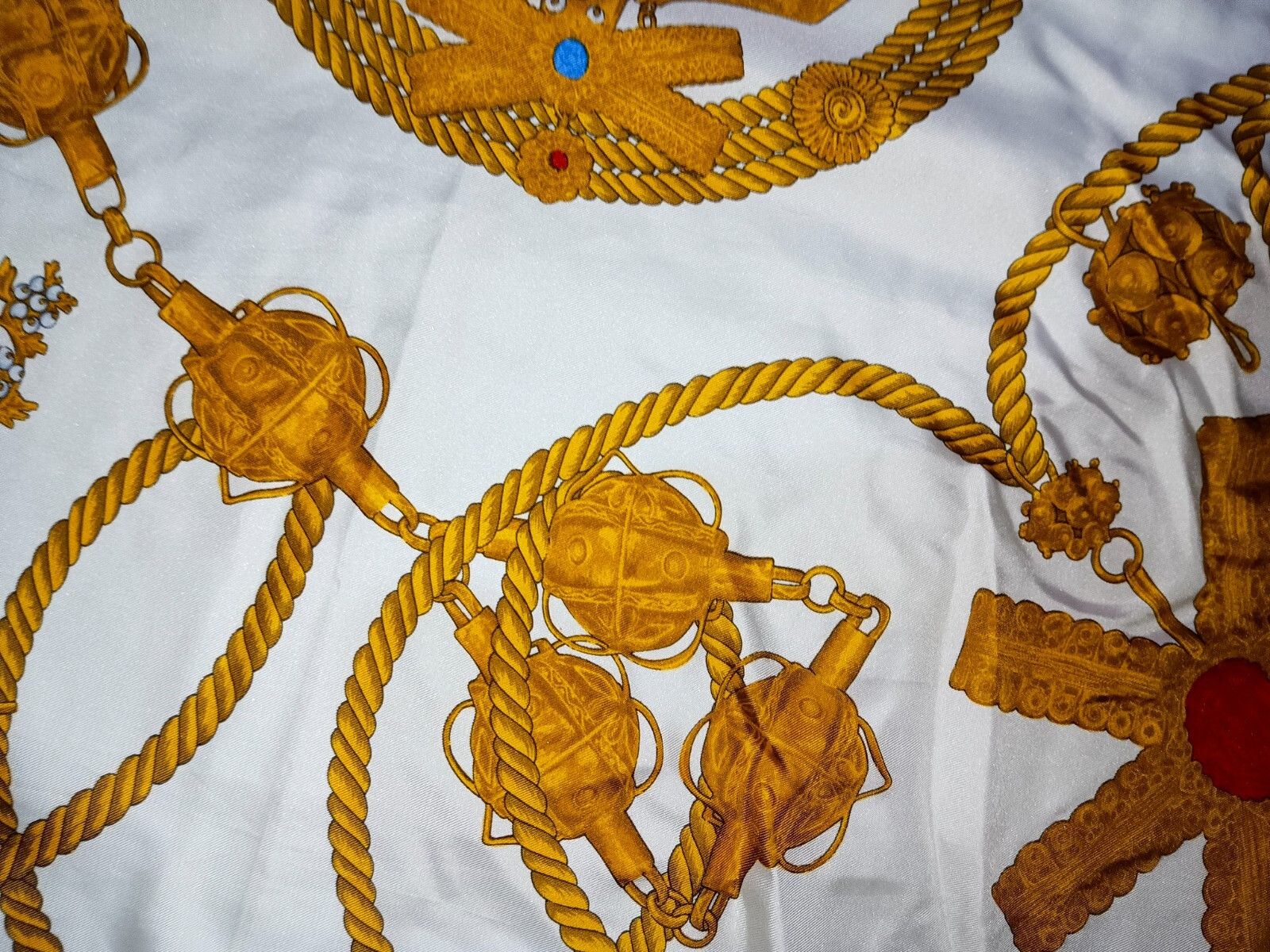 Junko Shimada JUNKO SHIMADA JAPAN Victorian Jewelry Rope Gold Silk Scarf Size ONE SIZE - 9 Thumbnail